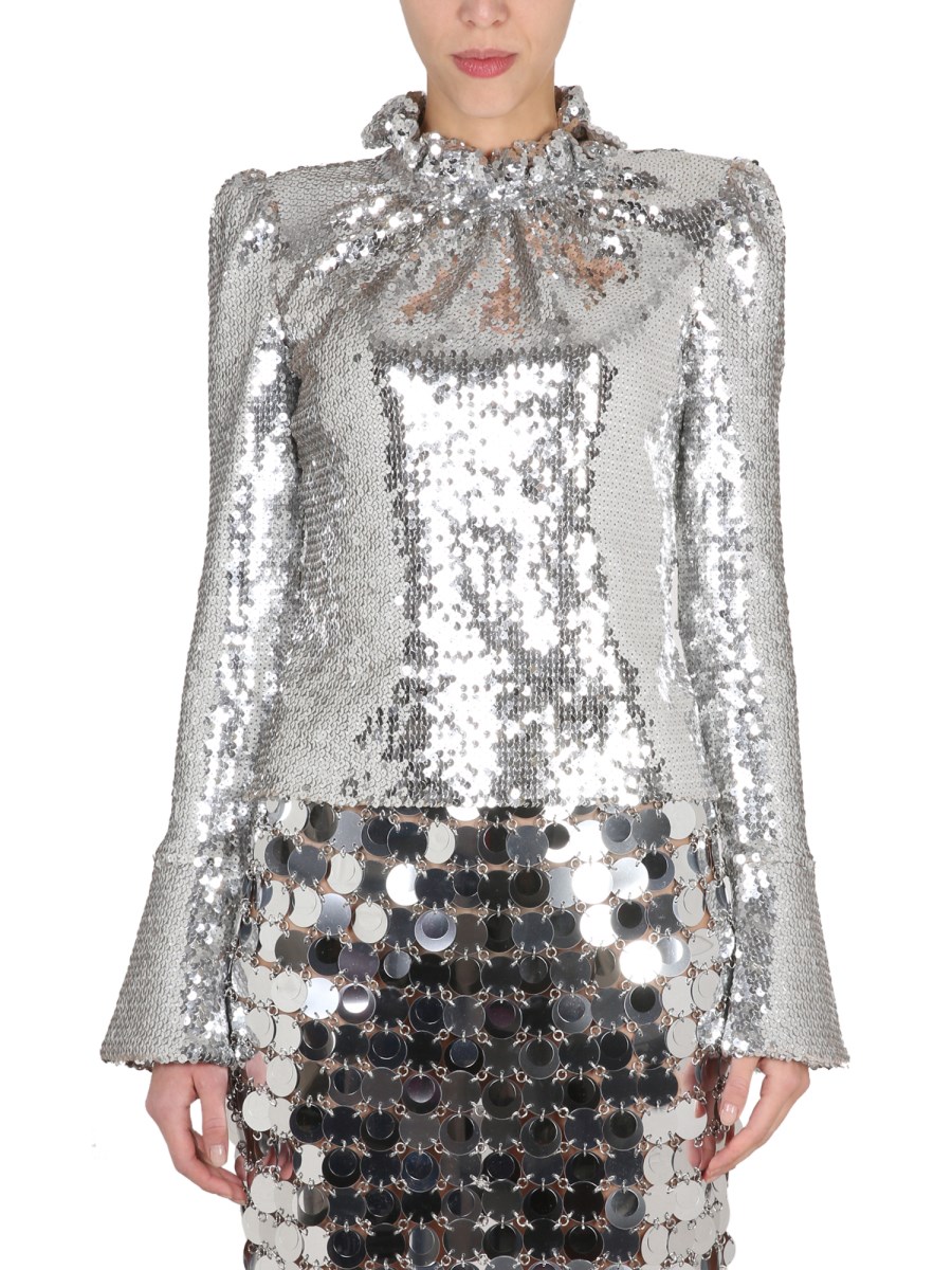 PACO RABANNE TOP CON PAILLETTES