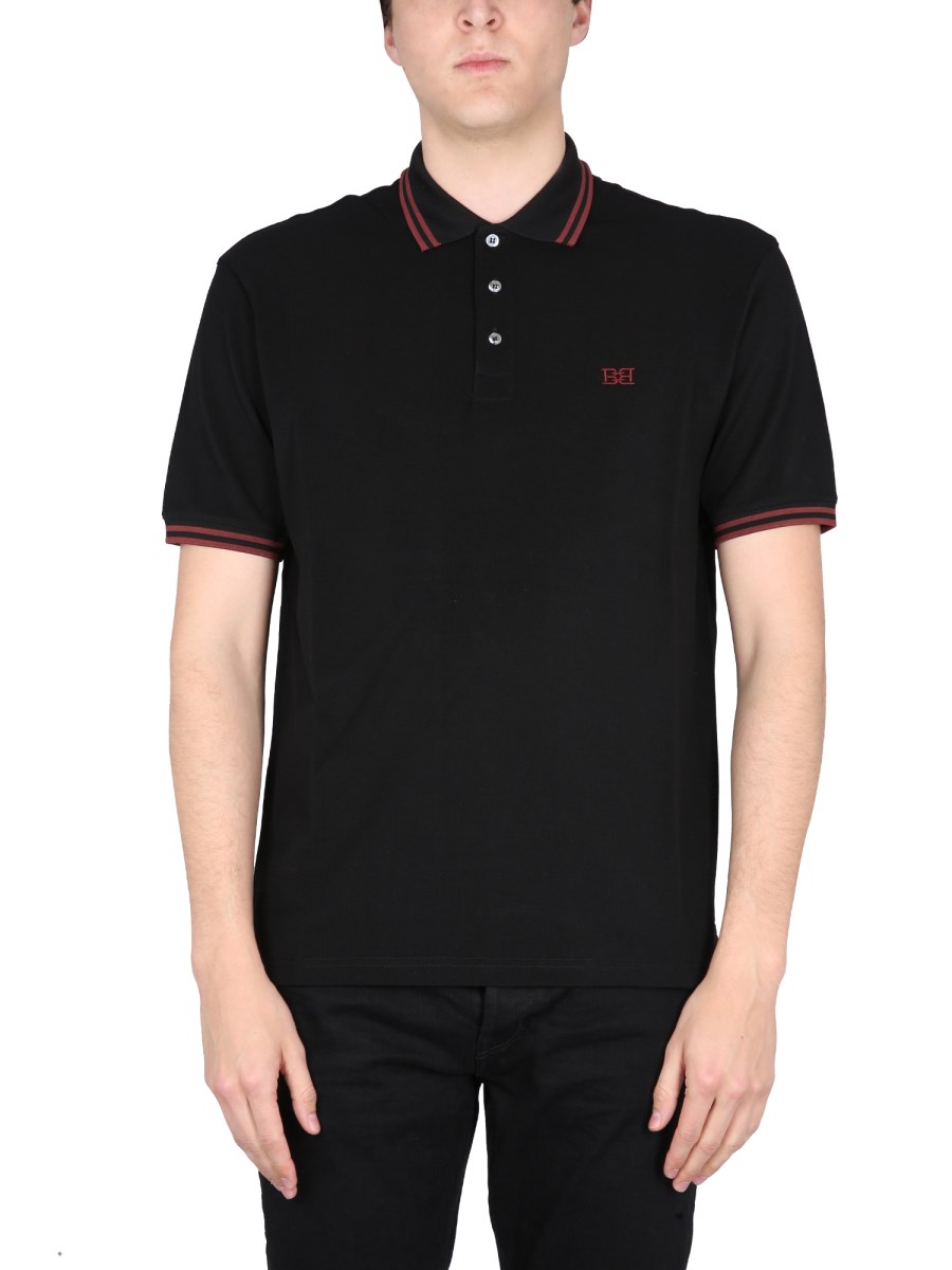 BALLY - COTTON PIQUE POLO SHIRT WITH LOGO EMBROIDERY