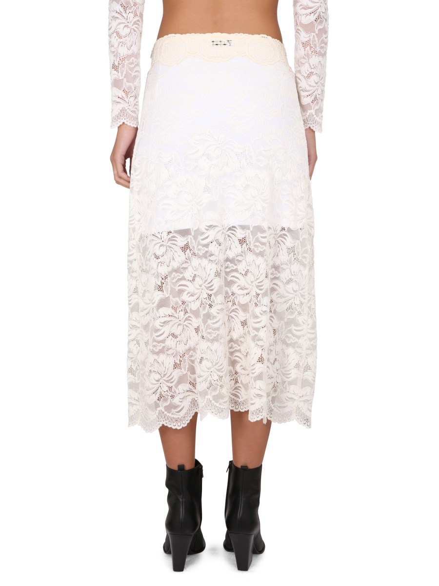 Floral lace midi clearance skirt