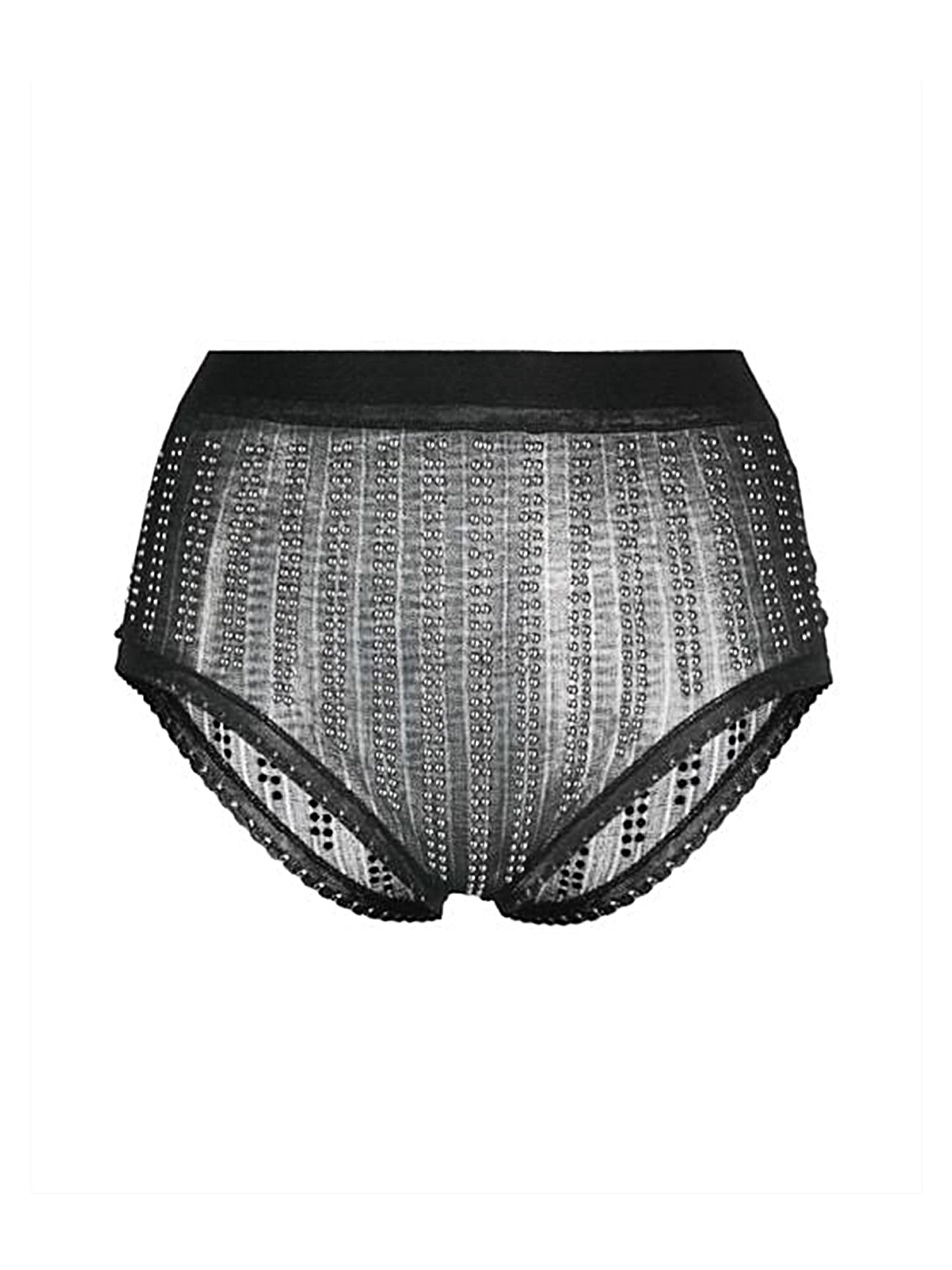 Rabanne High-waisted Briefs Embellished With Beads In Black