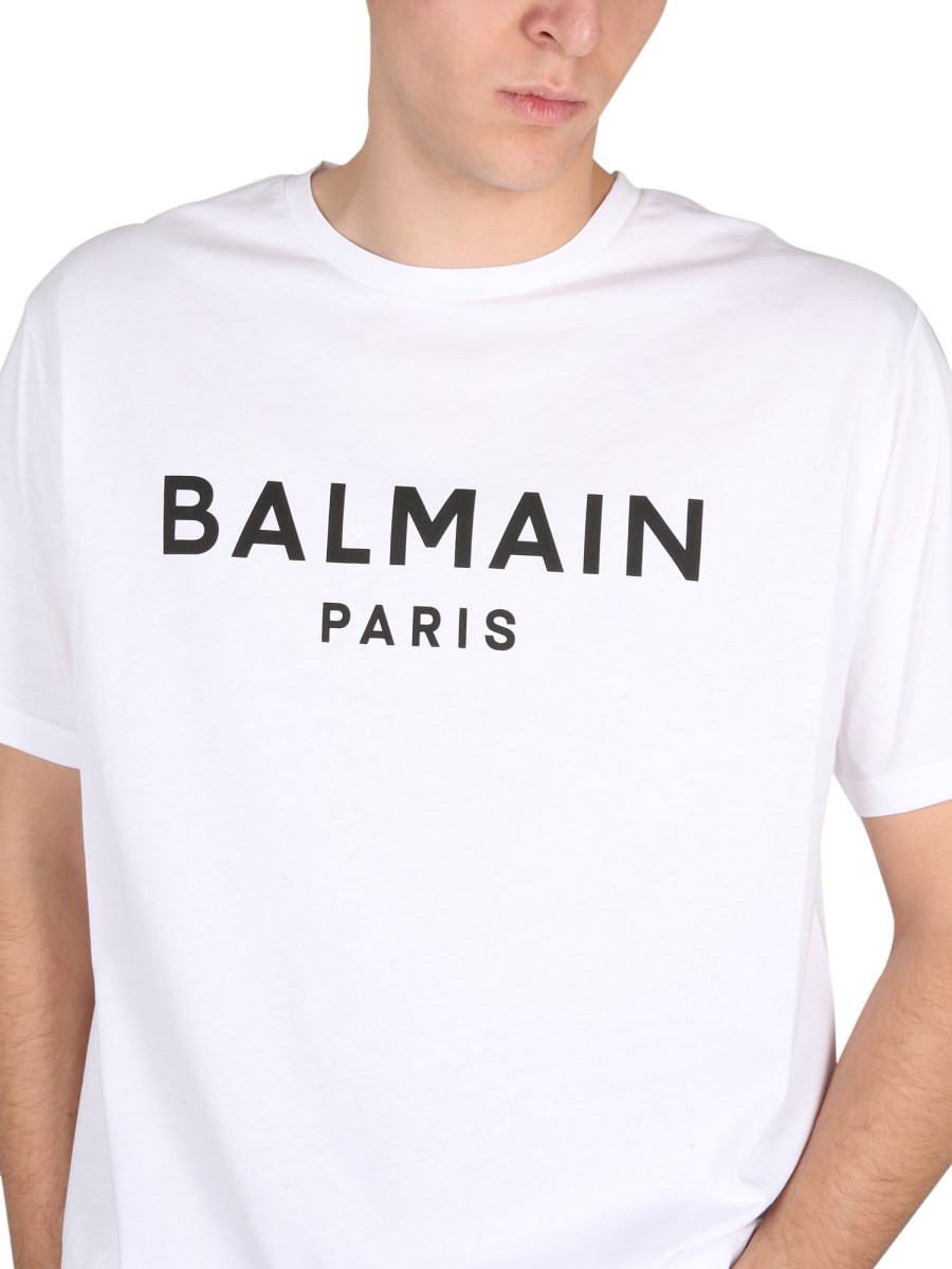 BALMAIN - COTTON T-SHIRT WITH LOGO - Eleonora Bonucci