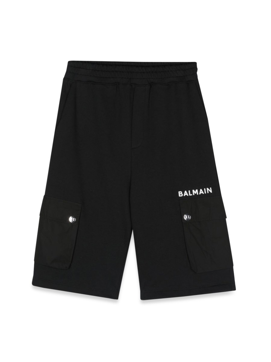 BALMAIN BERMUDA FELPA CON TASCHE