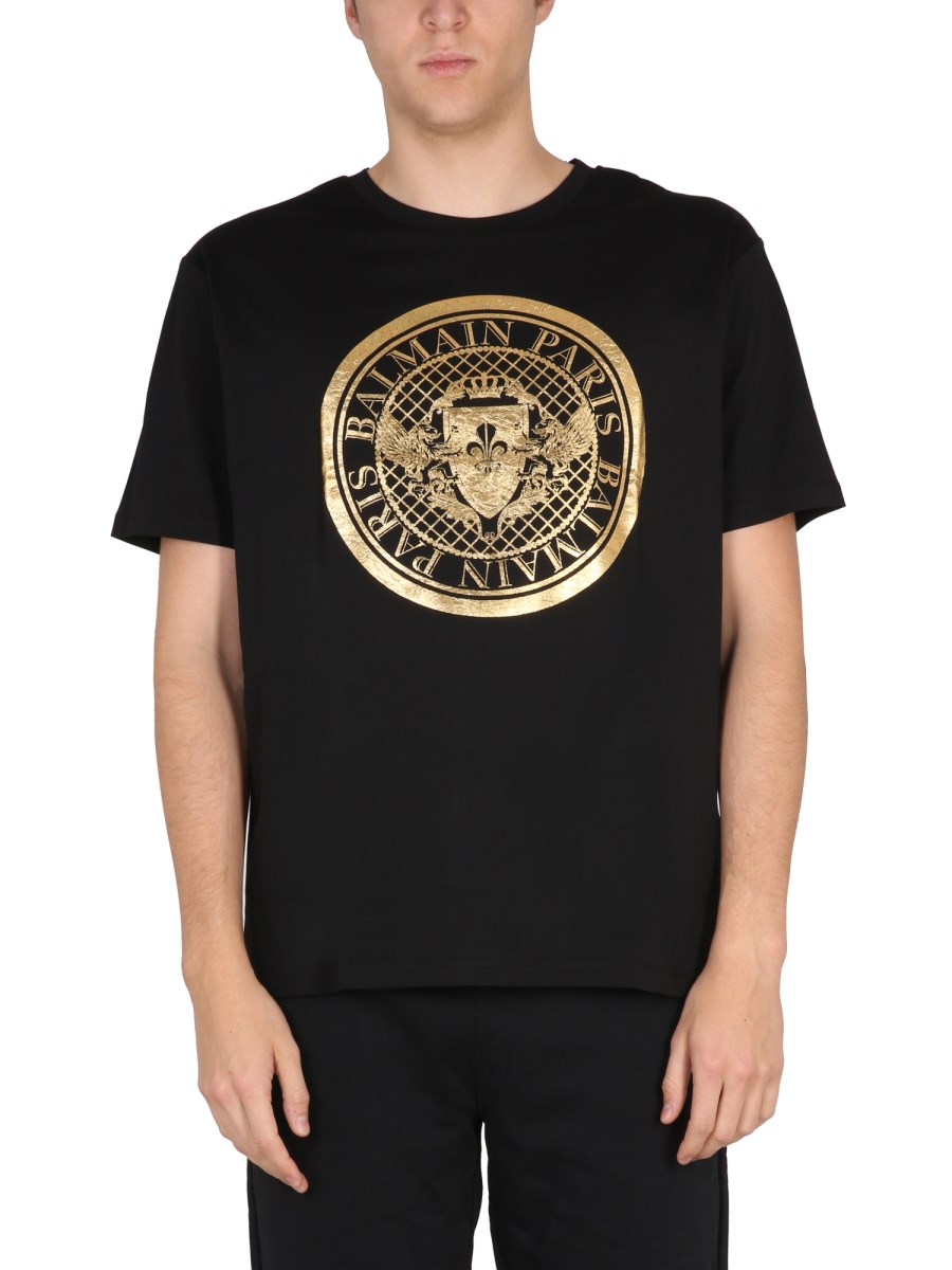 BALMAIN COTTON T SHIRT WITH LOGO Eleonora Bonucci