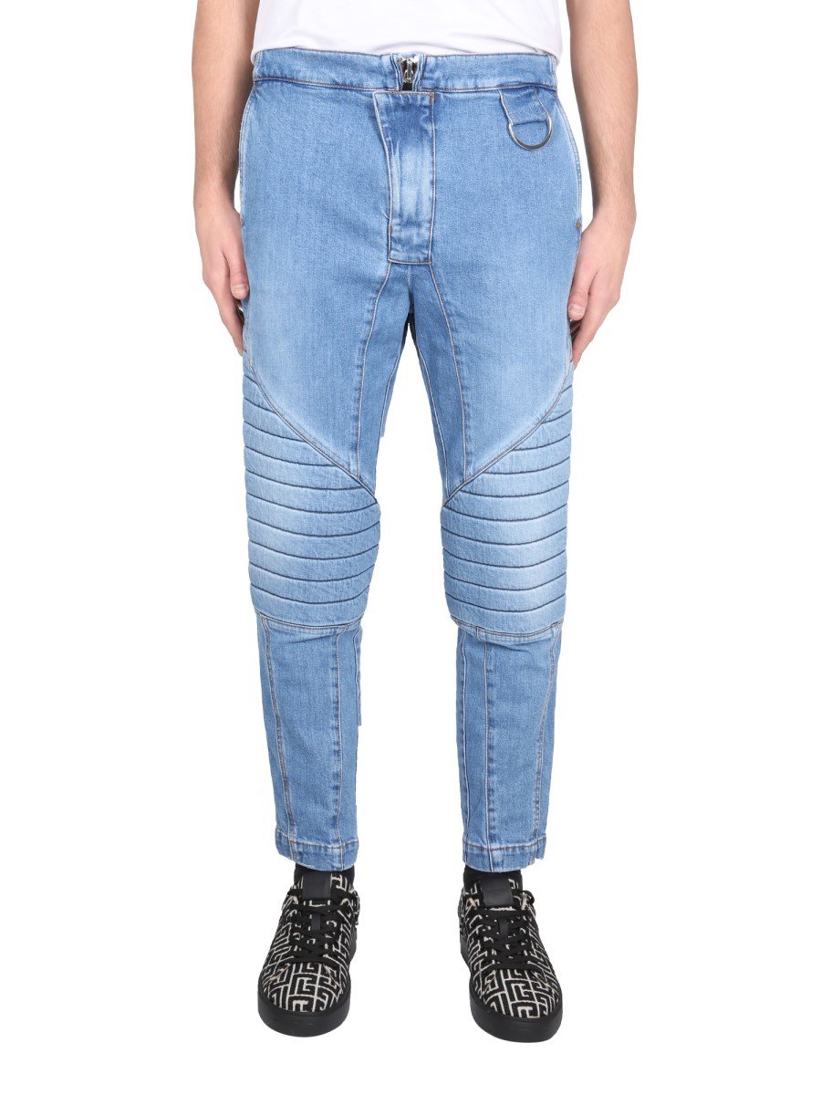 BALMAIN JEANS SLIM FIT IN DENIM DI COTONE