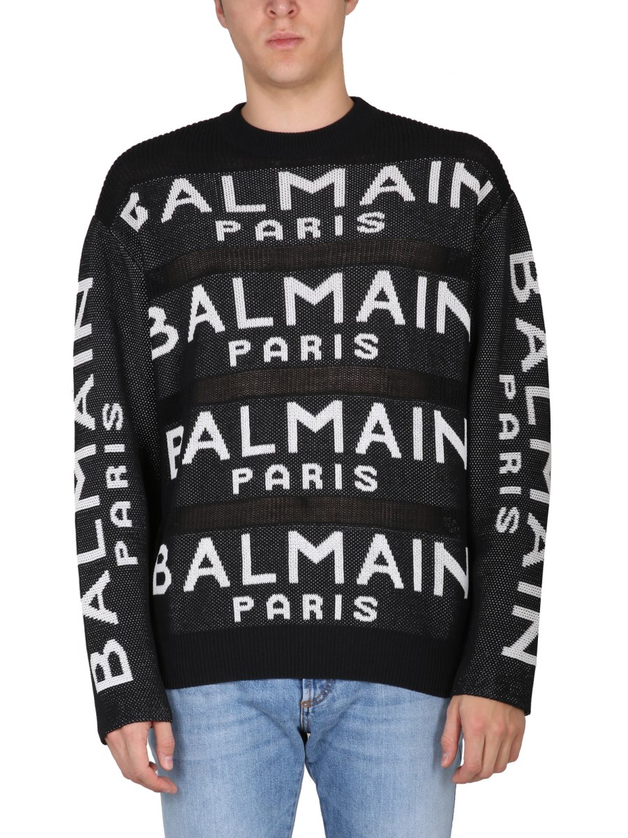 BALMAIN MAGLIA IN COTONE CON LOGO