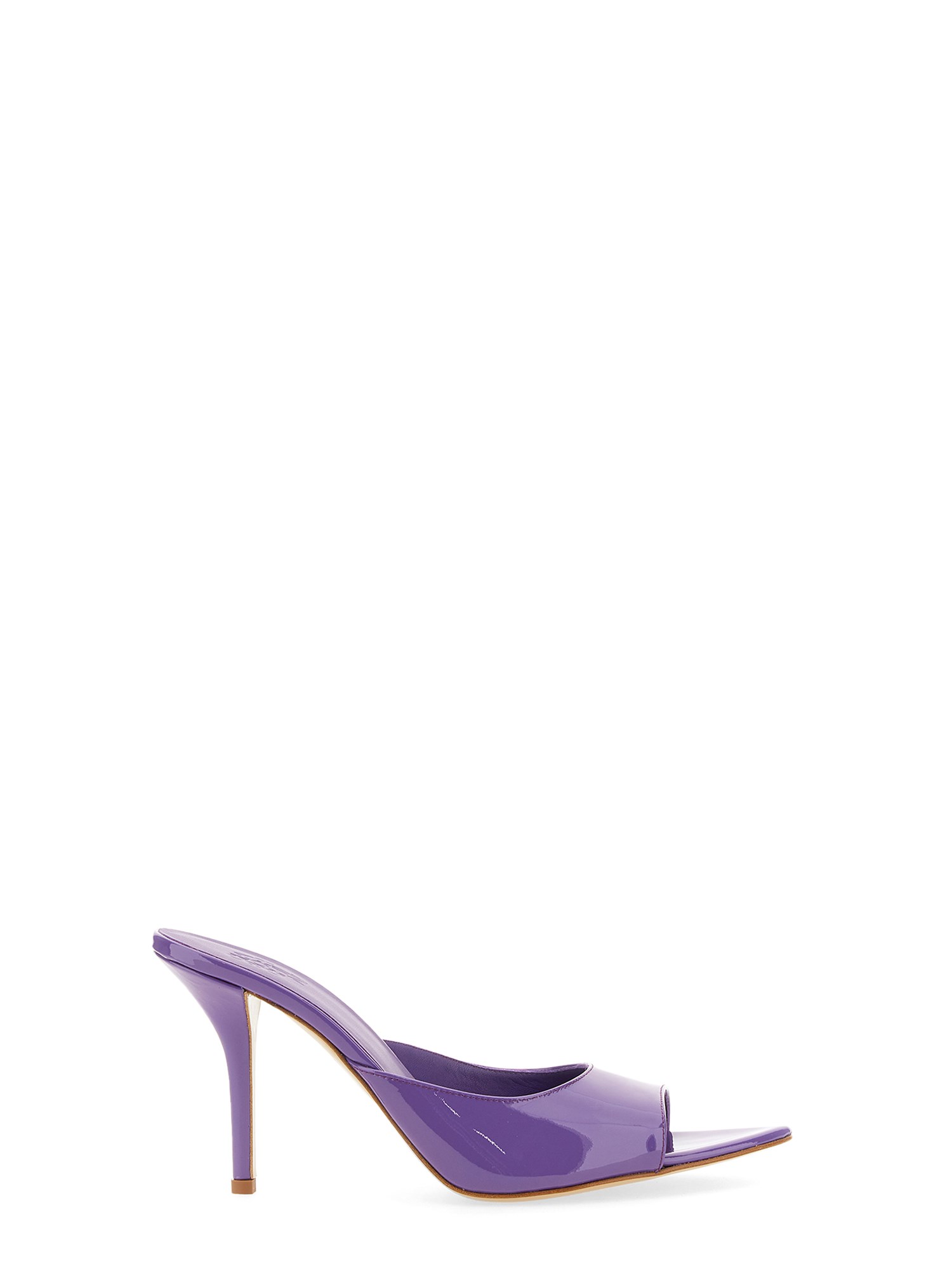 Gia Borghini Glossy Pointed Toe Sandals With 10cm Stiletto Heel In Purple