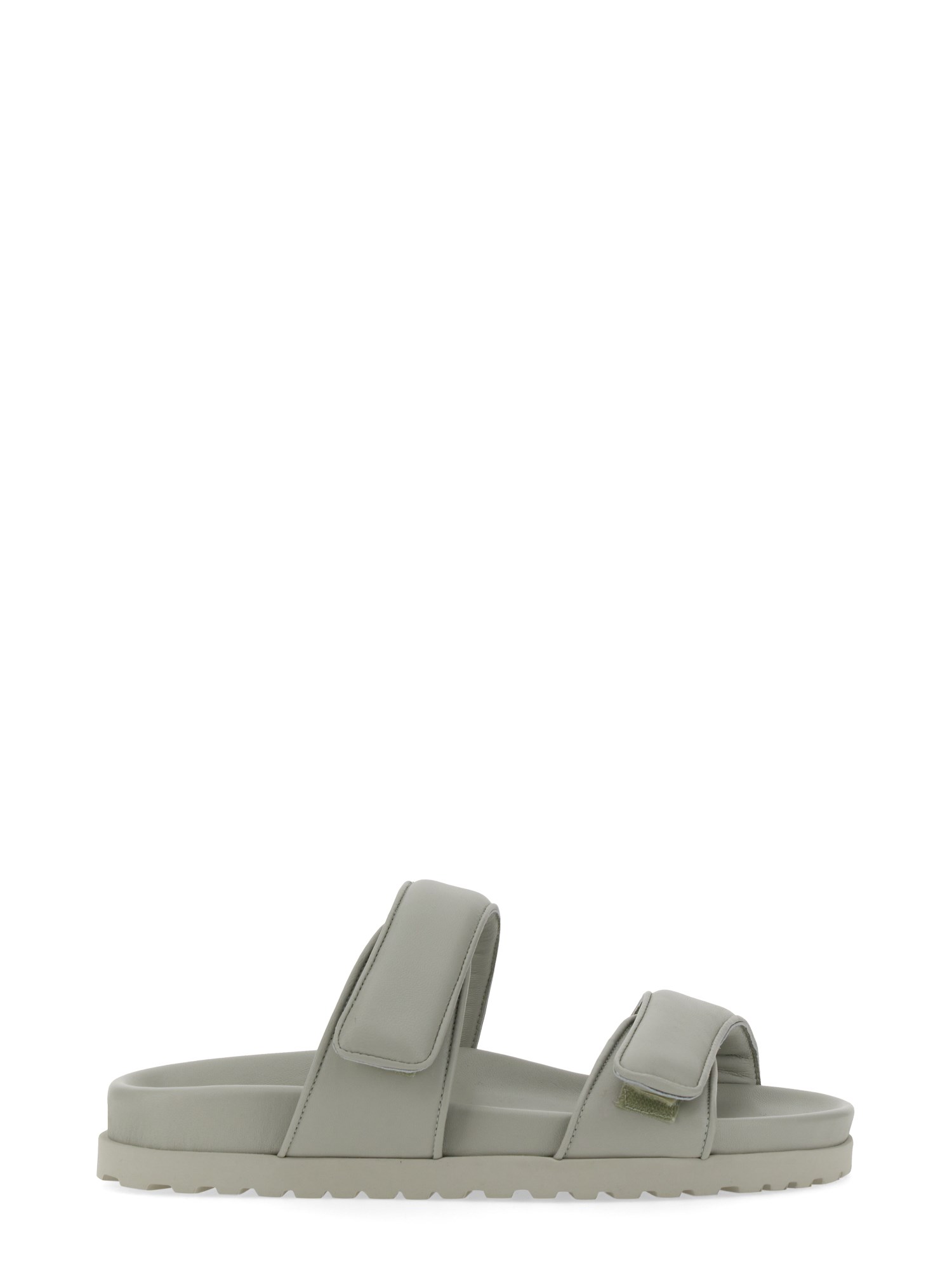 Gia Borghini Woman Sandals Sage Green Size 11 Soft Leather In Grey