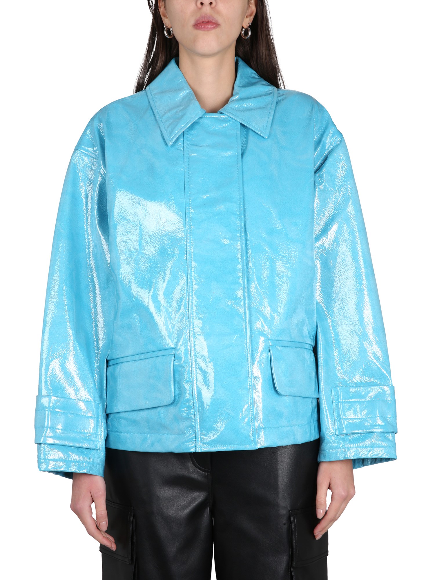 Shop Stand Studio "constance" Jacket In Baby Blue