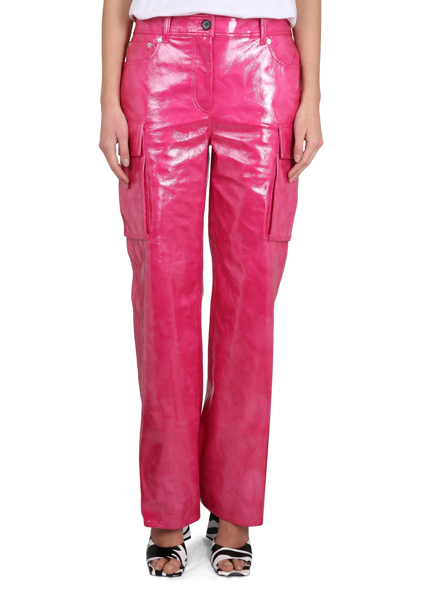 Shop Stand Studio "ada Cargo" Pants In Fuchsia