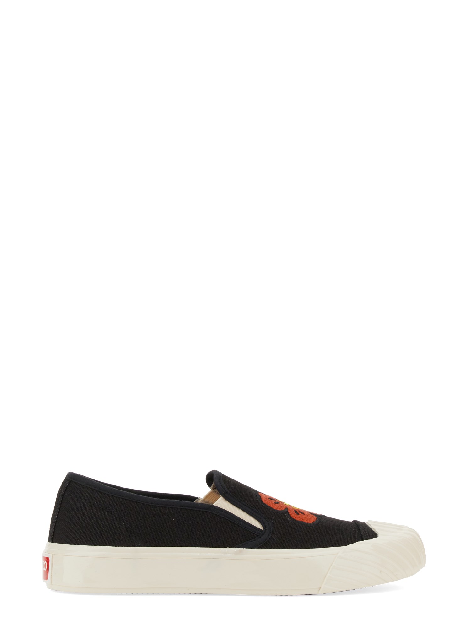 Kenzo Embroidered-logo Slip-on Sneakers In Black