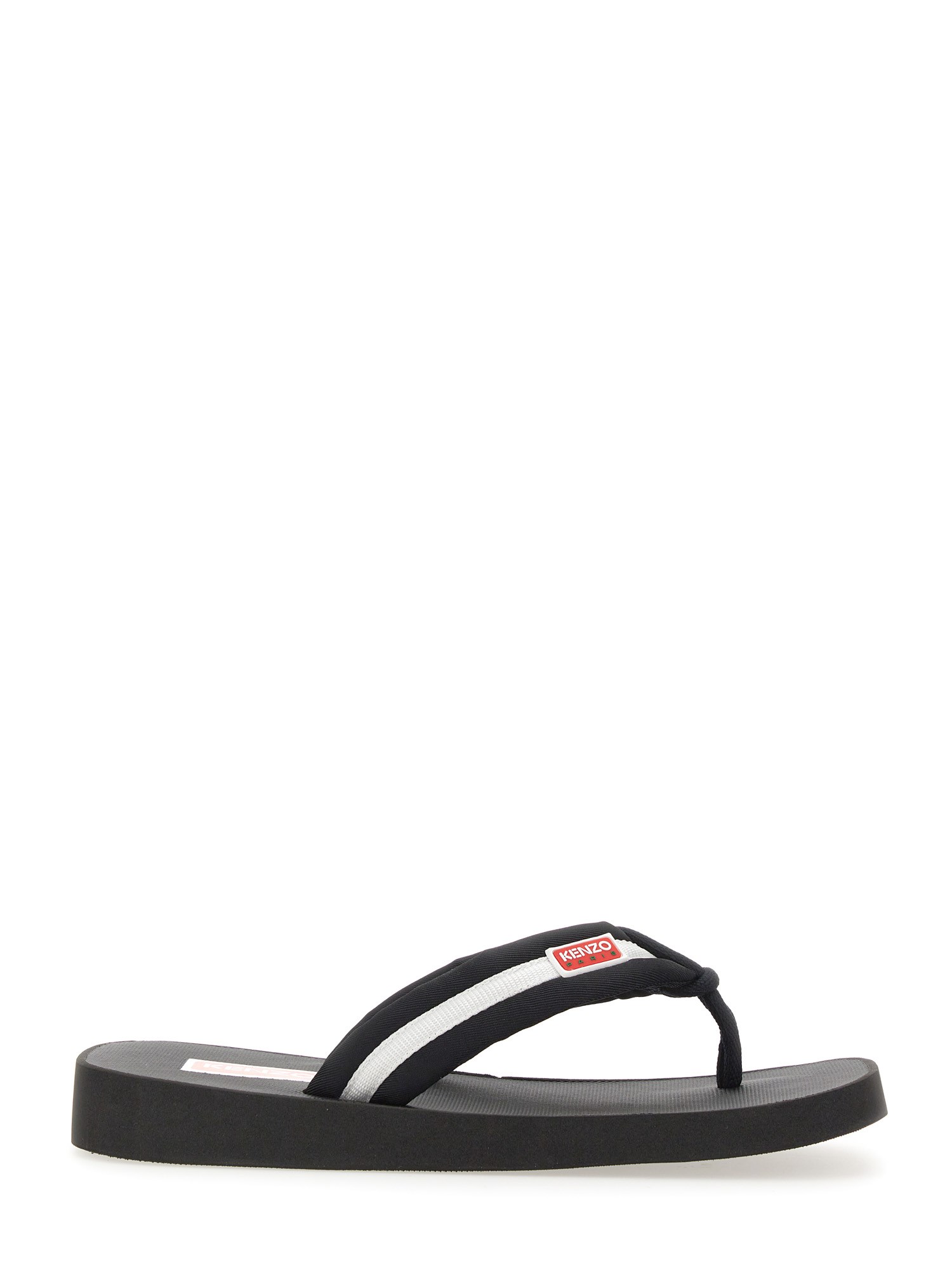 Shop Kenzo Slide Sandal With Logo In Black