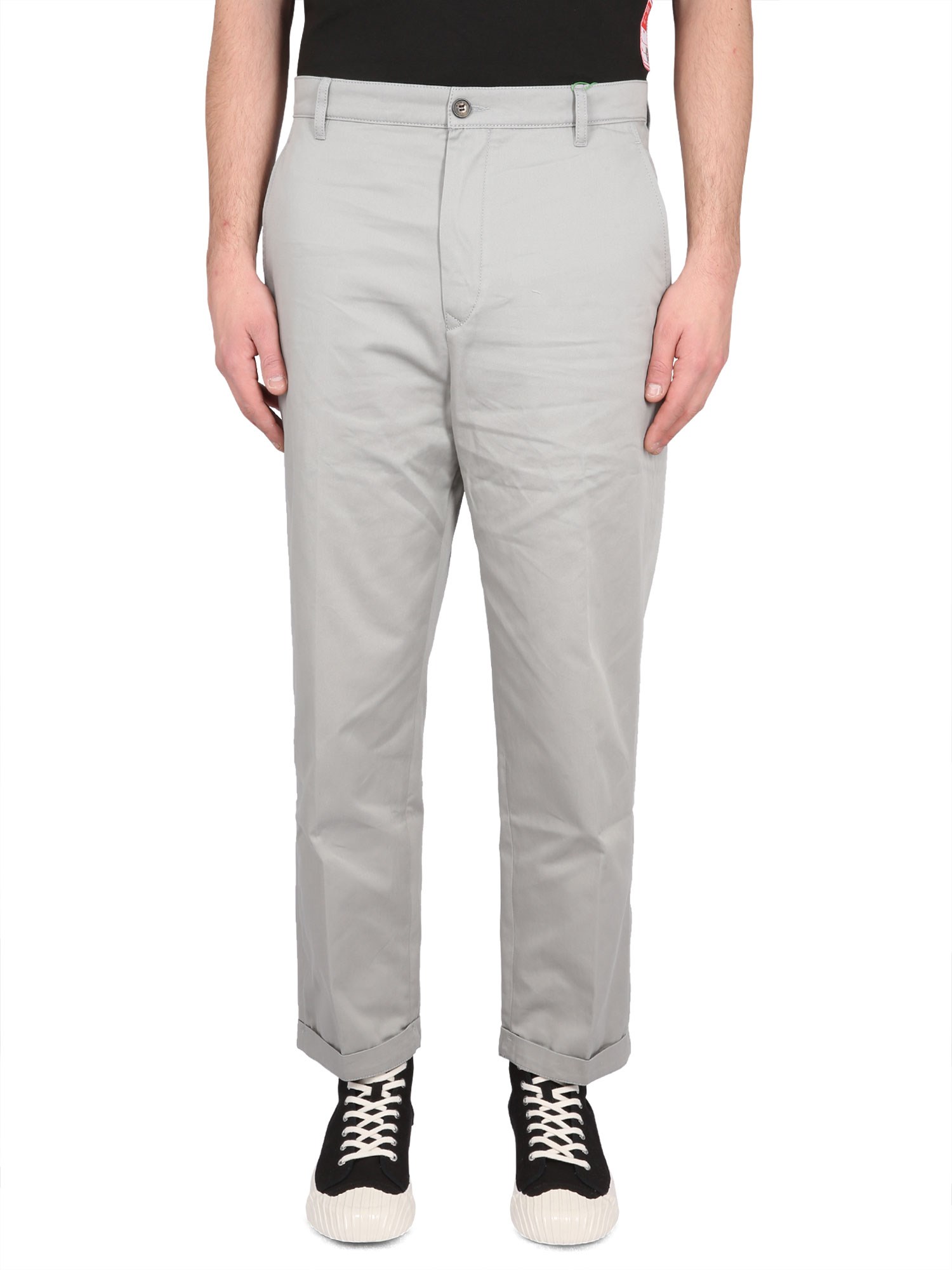 Shop Kenzo Classic Fit Pants In Grey