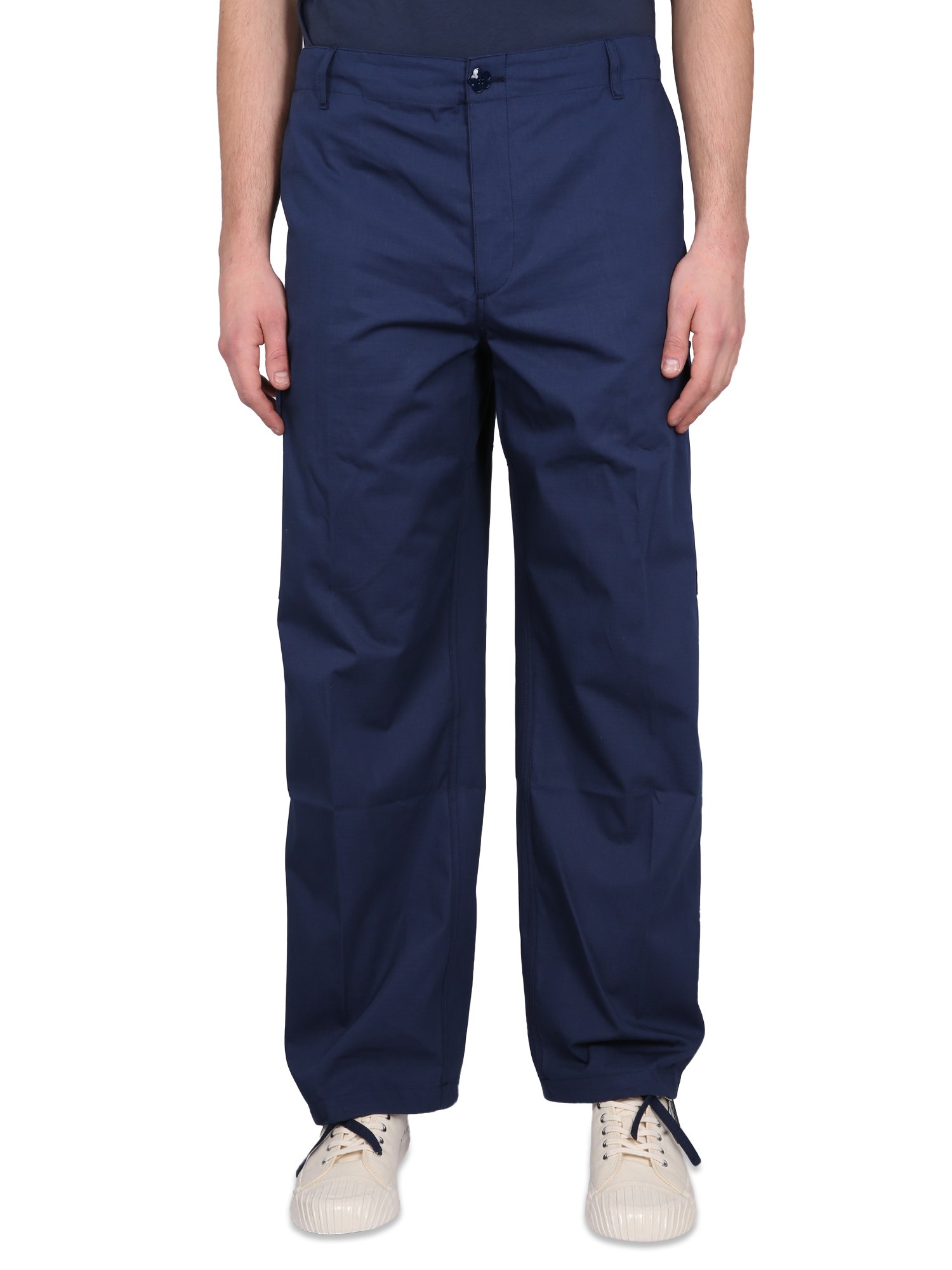 Shop Kenzo Cargo Pants In Blue