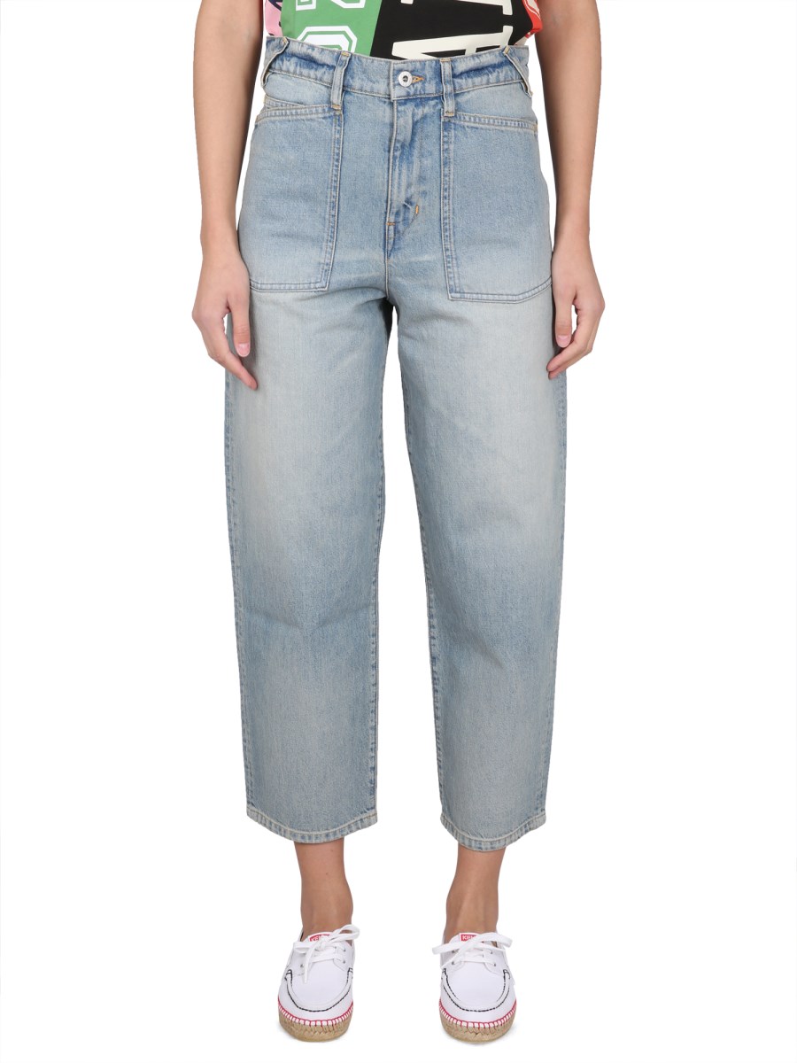 KENZO JEANS CARROT FIT IN DENIM DI COTONE