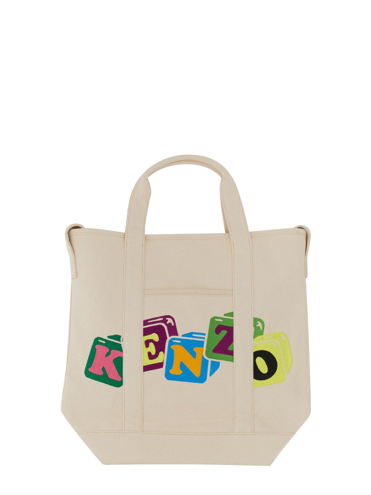 Shop Kenzo Boke Blocks Tote Bag In Powder