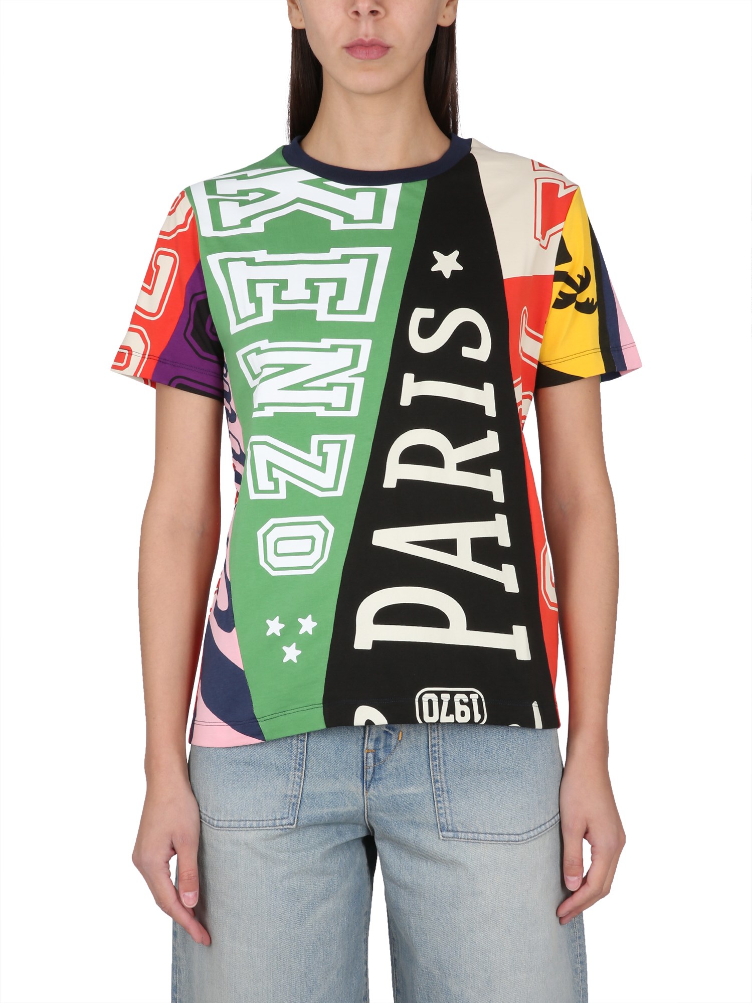Kenzo Flags Oversize T-shirt In Multicolour