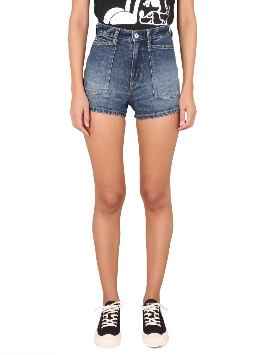 KENZO SHORT IN DENIM DI COTONE