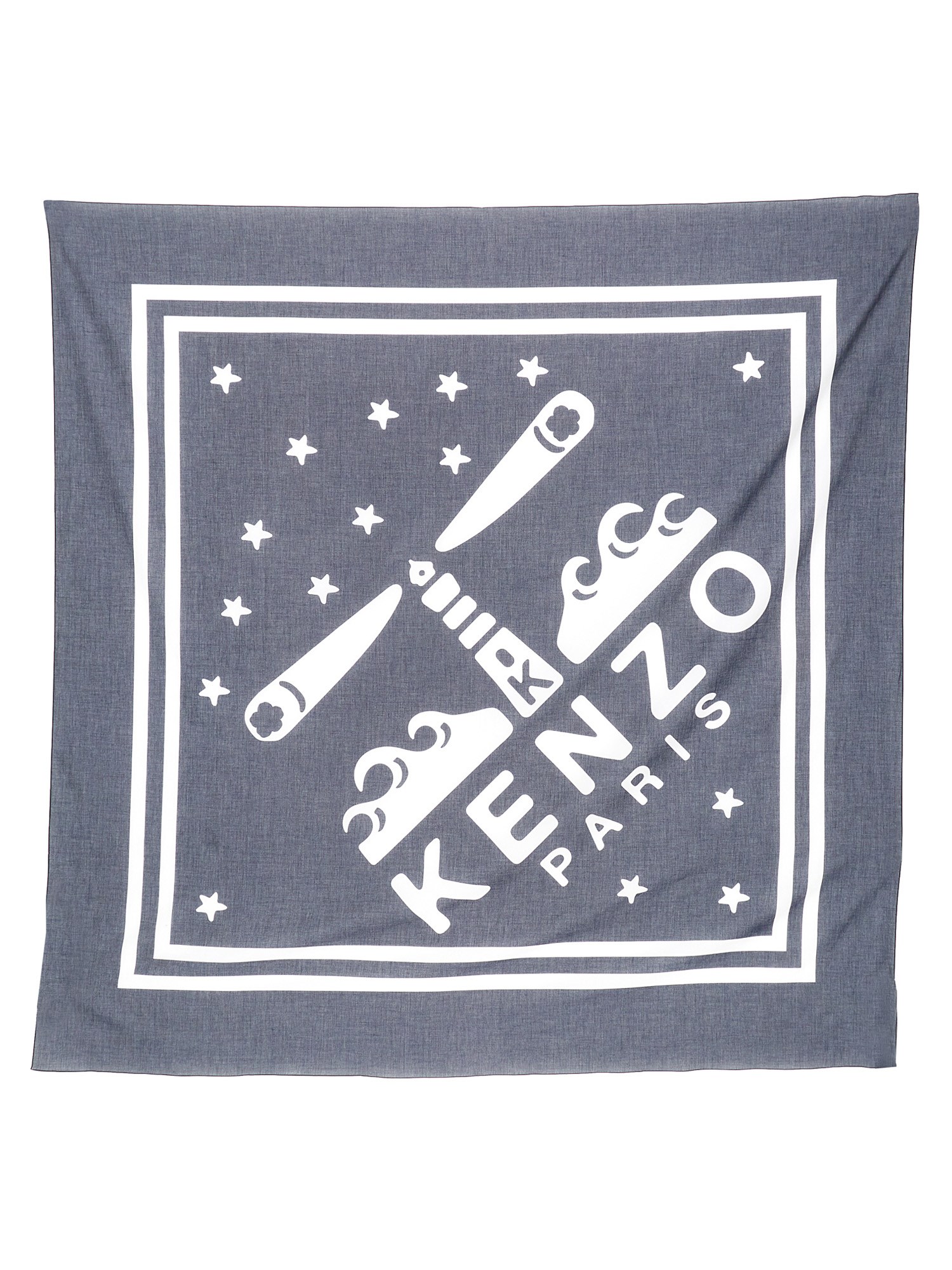 Kenzo Men Lighthouse Large Scarf In Gray