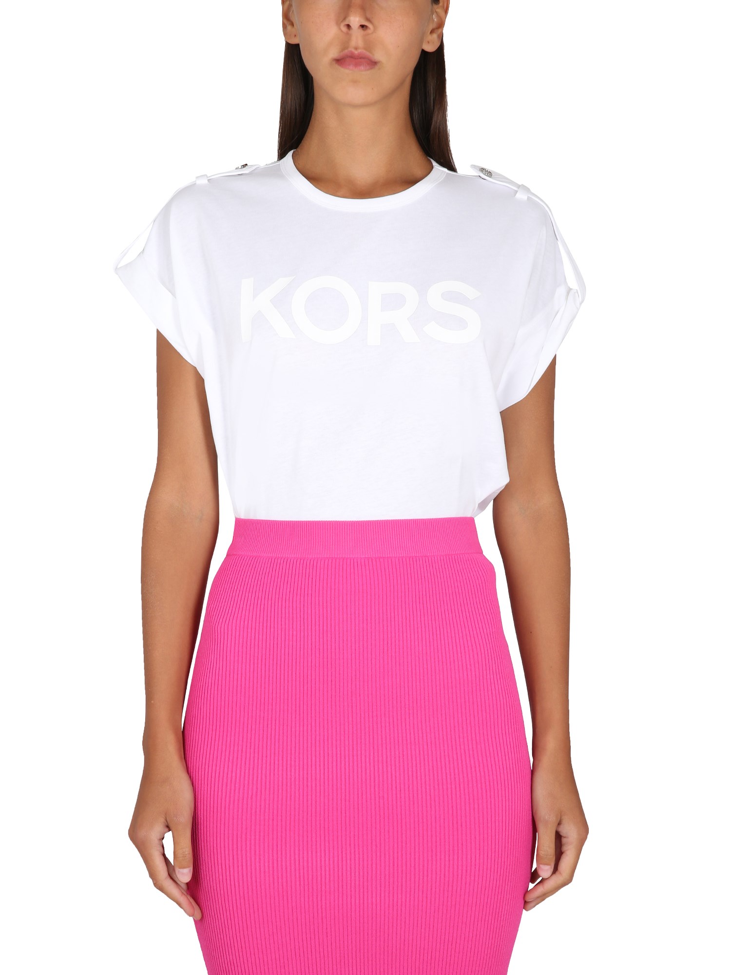 Shop Michael Michael Kors T-shirt With Logo In White