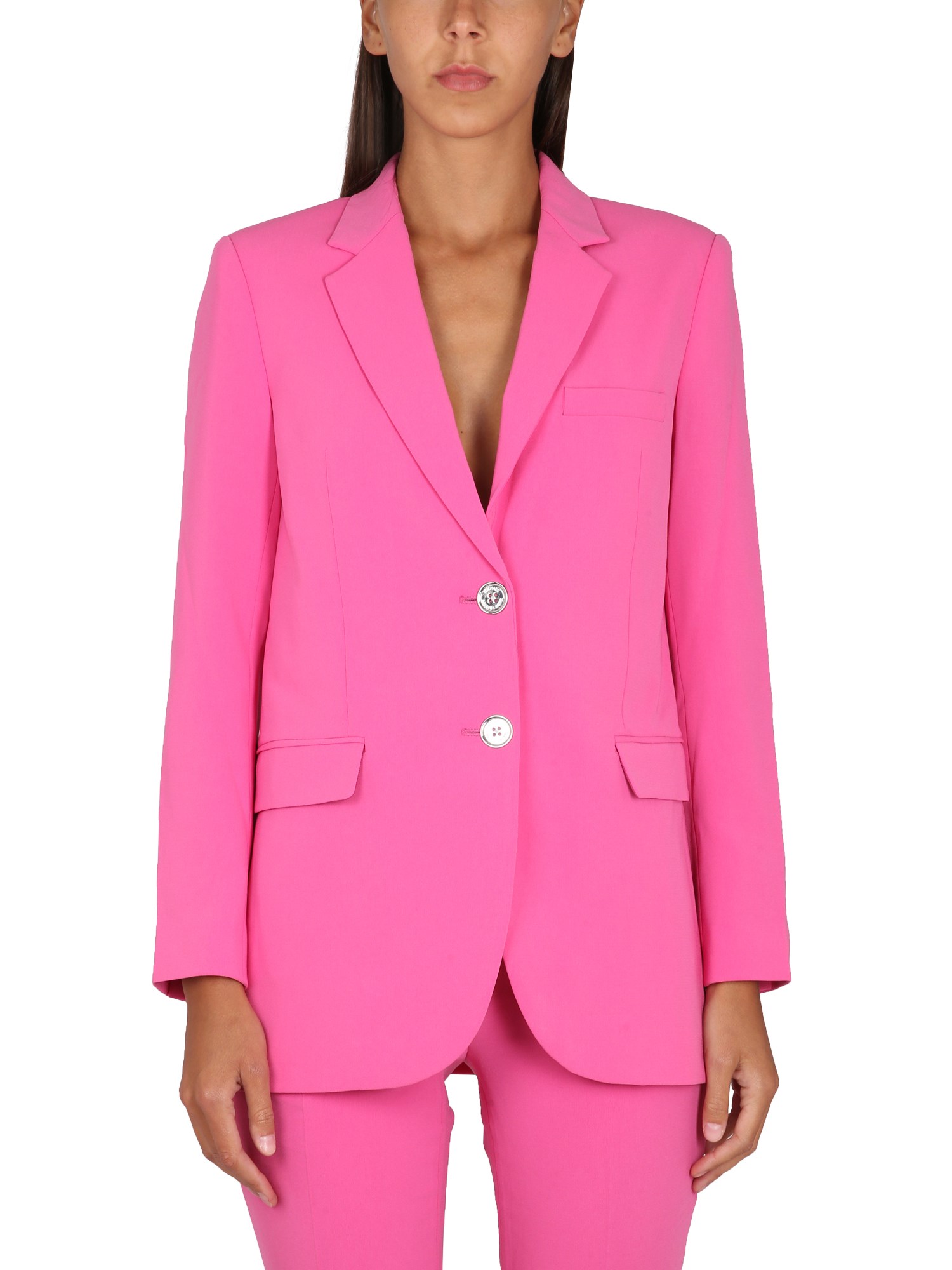 Shop Michael Michael Kors Single-breasted Blazer In Fuchsia