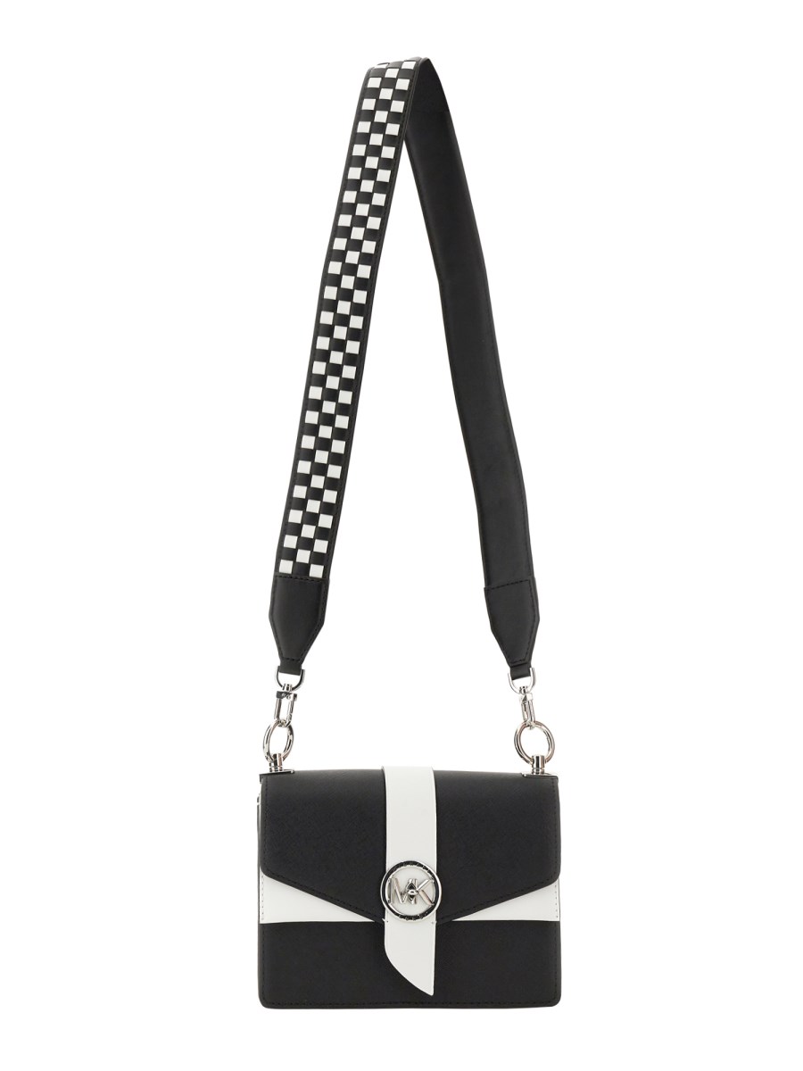 Michael Kors black and white stripes bag