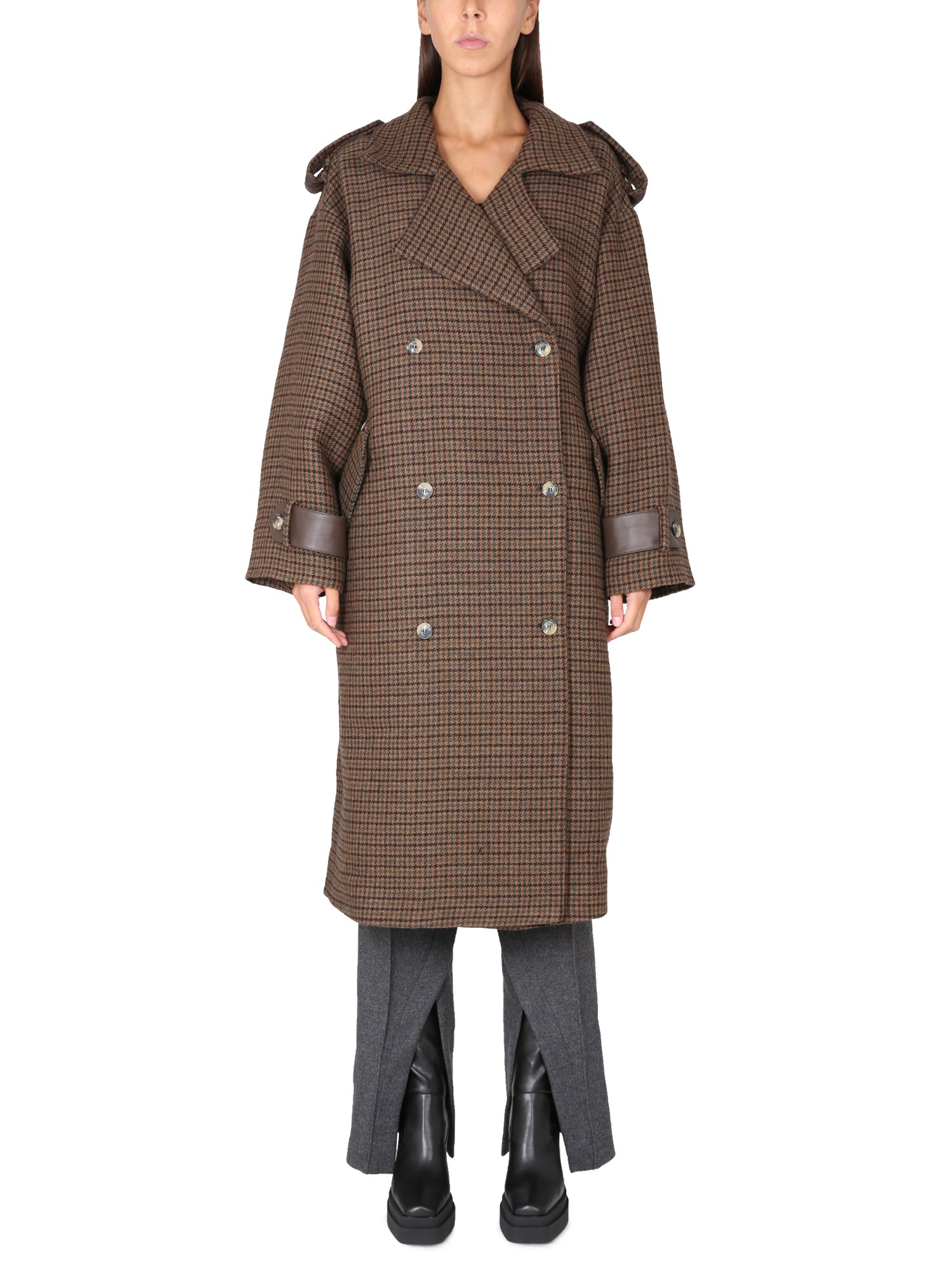 Shop The Mannei Shamali Oversize Coat In Brown