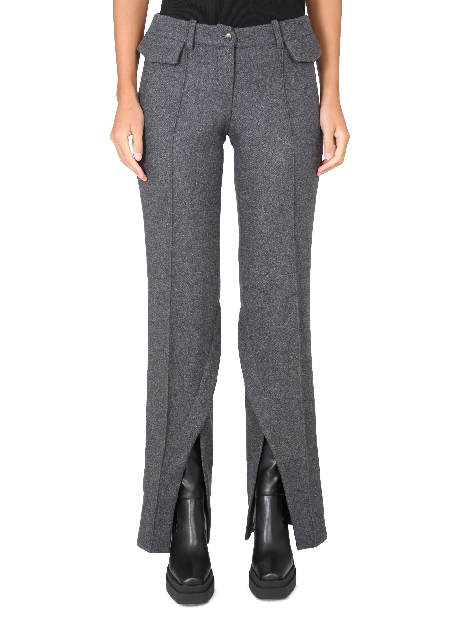 The Mannei Structured Pants Featuring Peaked Lapels In Grey