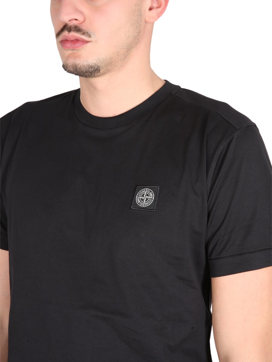 STONE ISLAND COTTON JERSEY CREWNECK T SHIRT WITH LOGO PATCH Eleonora Bonucci