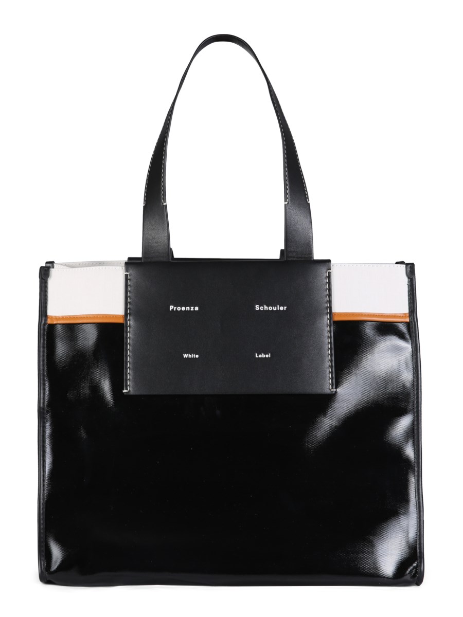 PROENZA SCHOULER WHITE LABEL MORRIS XL COATED CANVAS TOTE BAG