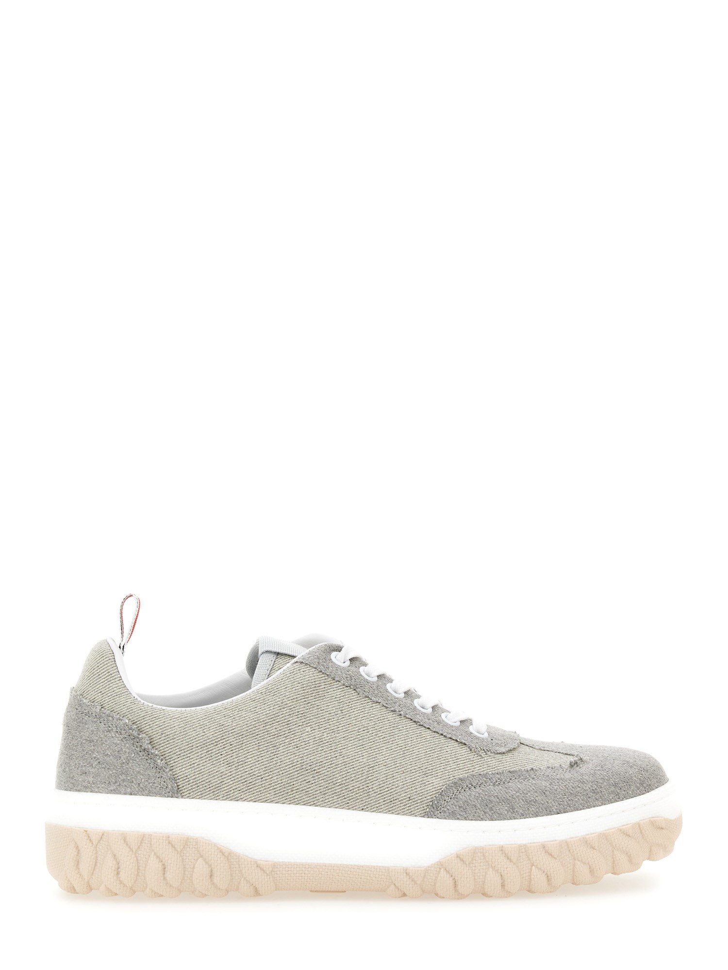 Shop Thom Browne Cotton Sneaker In Grey