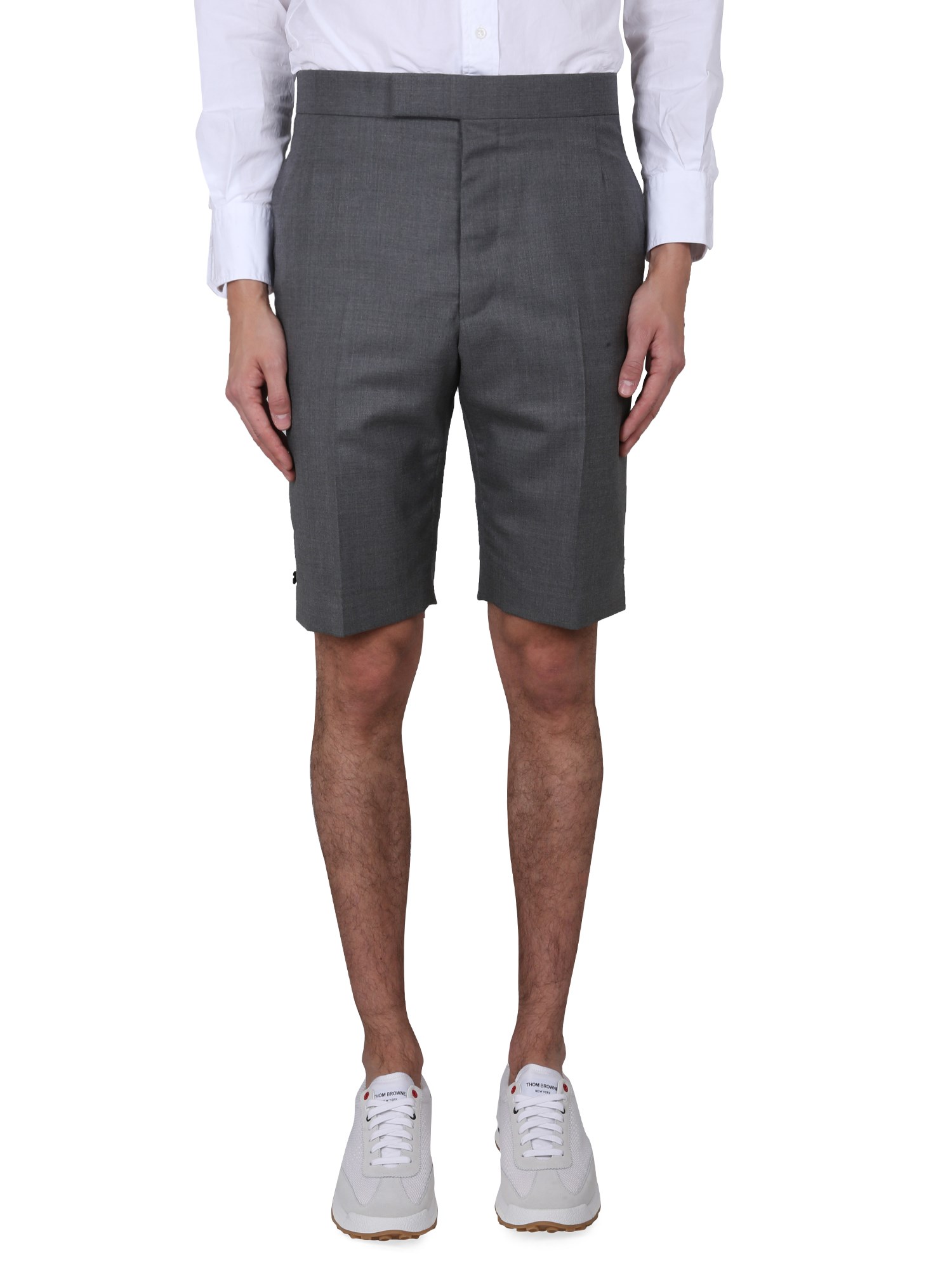 thom browne overcheck pattern bermuda shorts