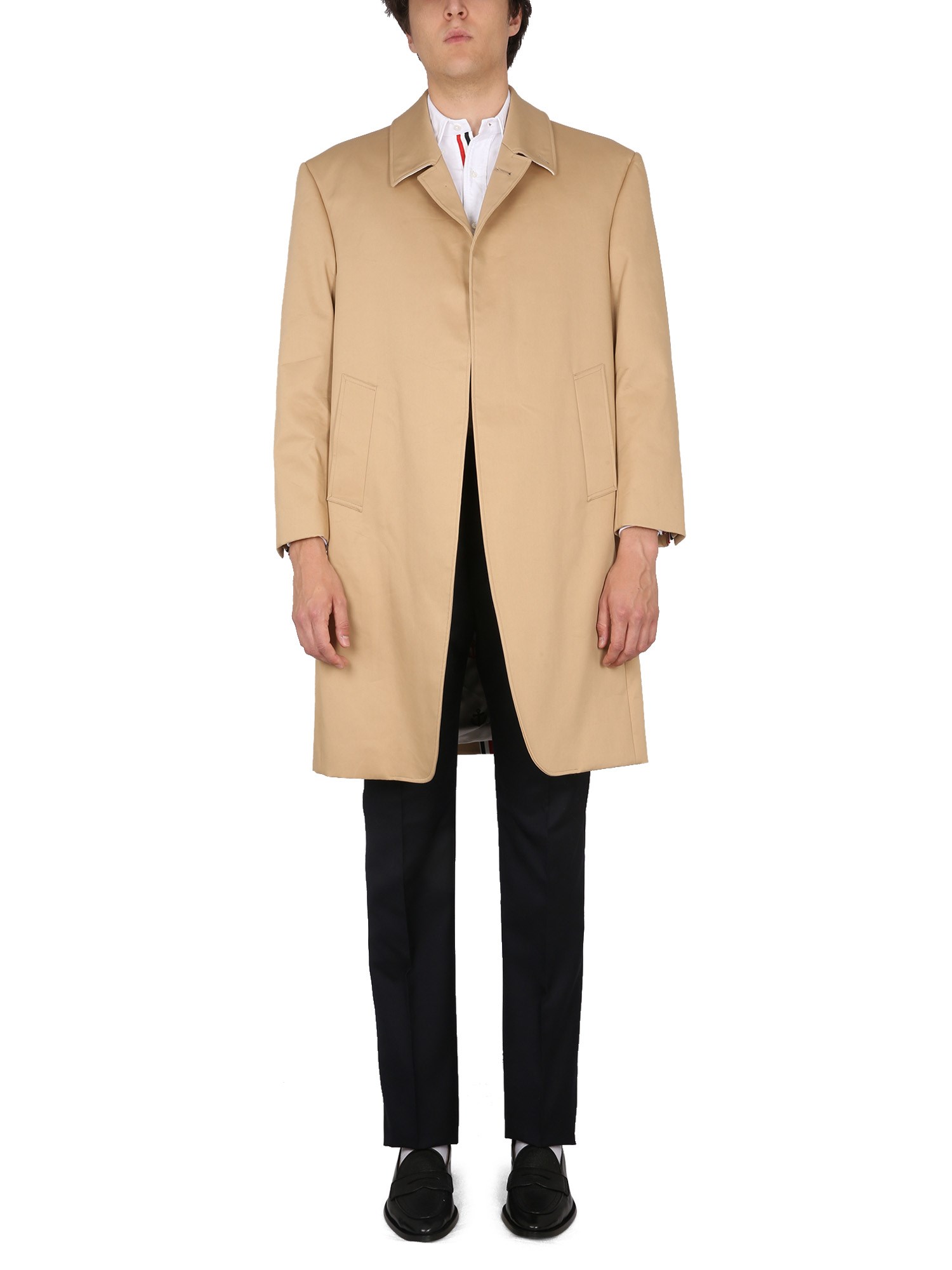 Shop Thom Browne Cotton Coat In Brown