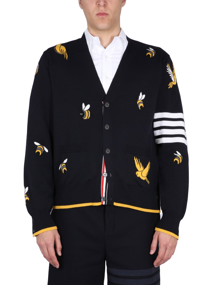 CARDIGAN CON INTARSI BIRDS AND BEES