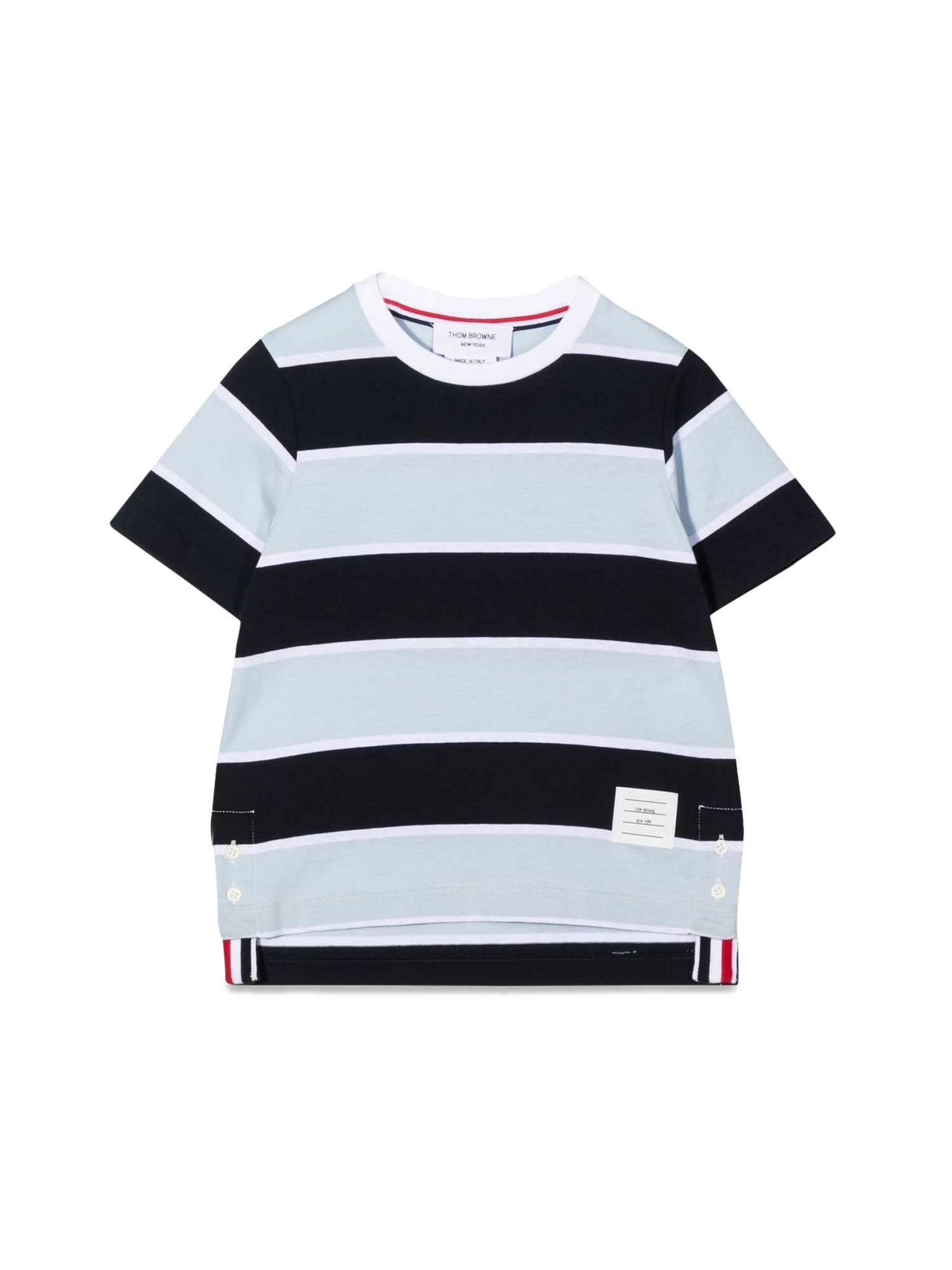 thom browne short sleeve rugby stripe t-shirt