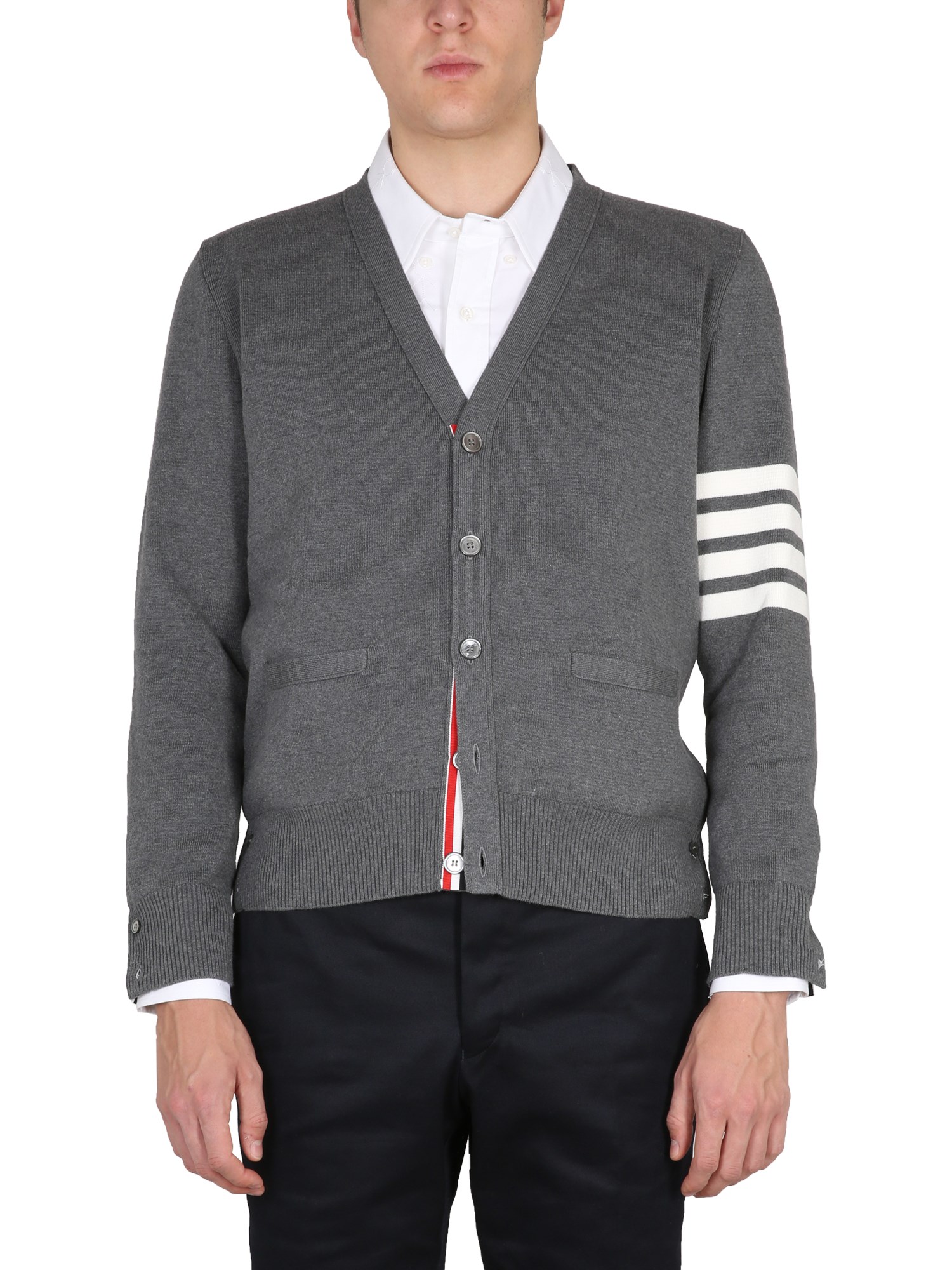 THOM BROWNE V-NECK CARDIGAN