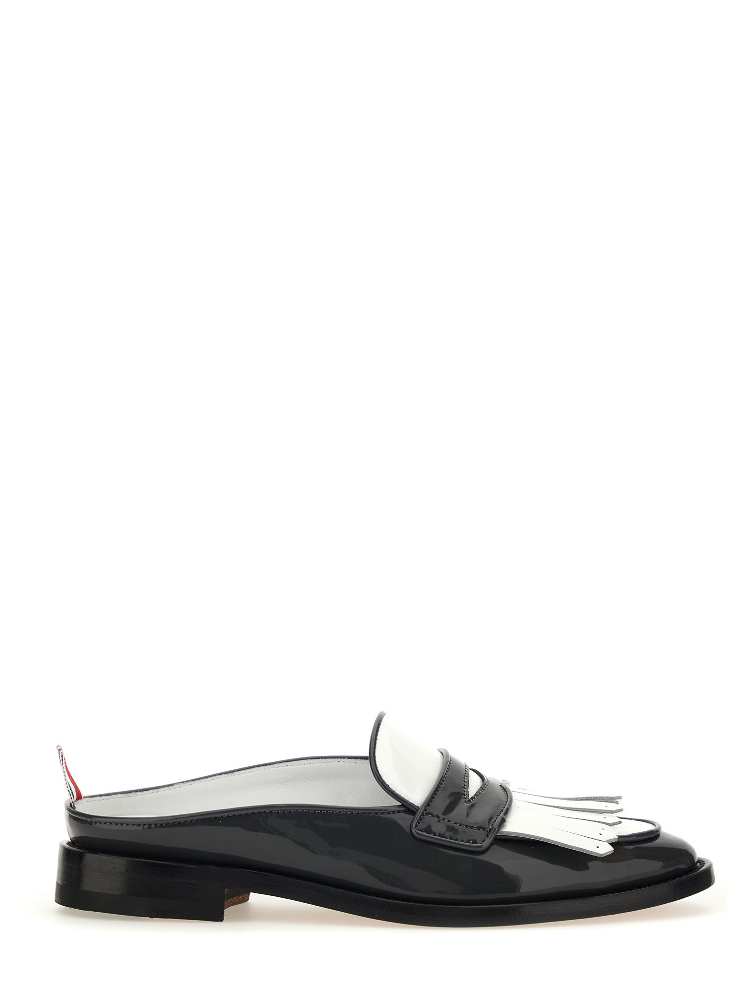 Thom Browne Varsity Penny Loafer With 2 Cm Heel In Grey