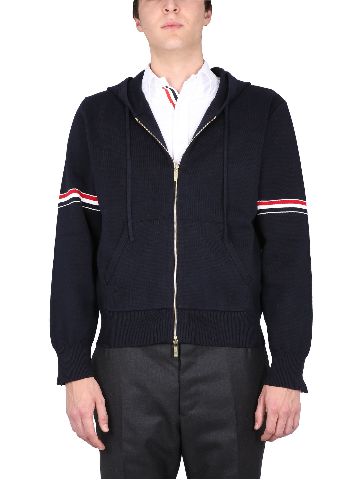 Shop Thom Browne Hoodie In Blue