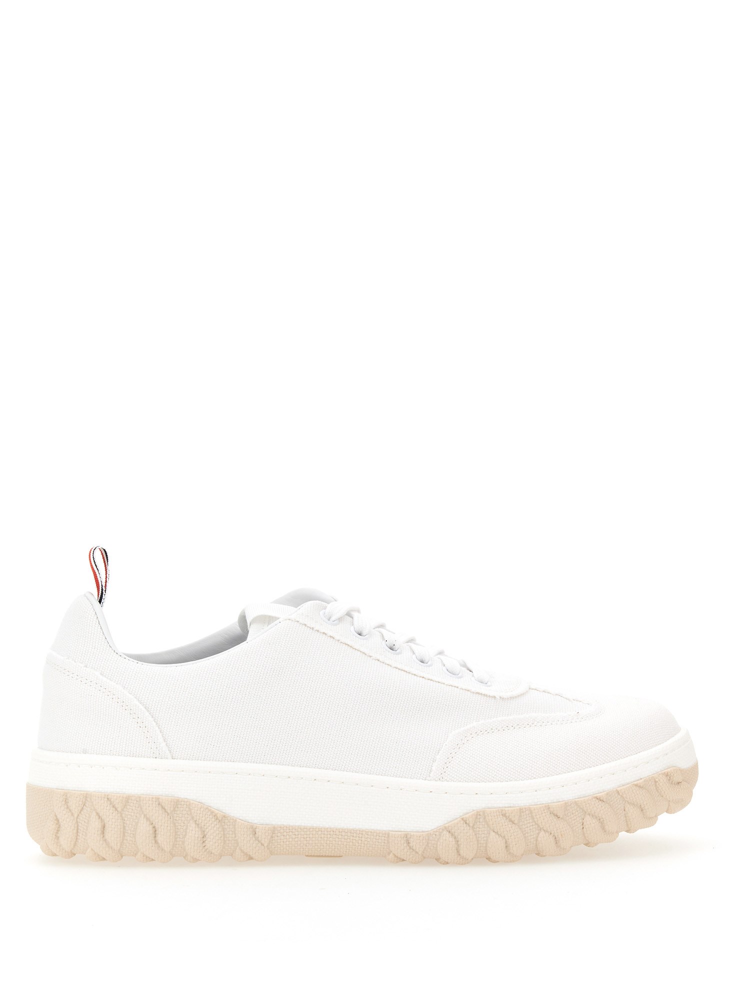 Shop Thom Browne Cotton Canvas Sneaker In White