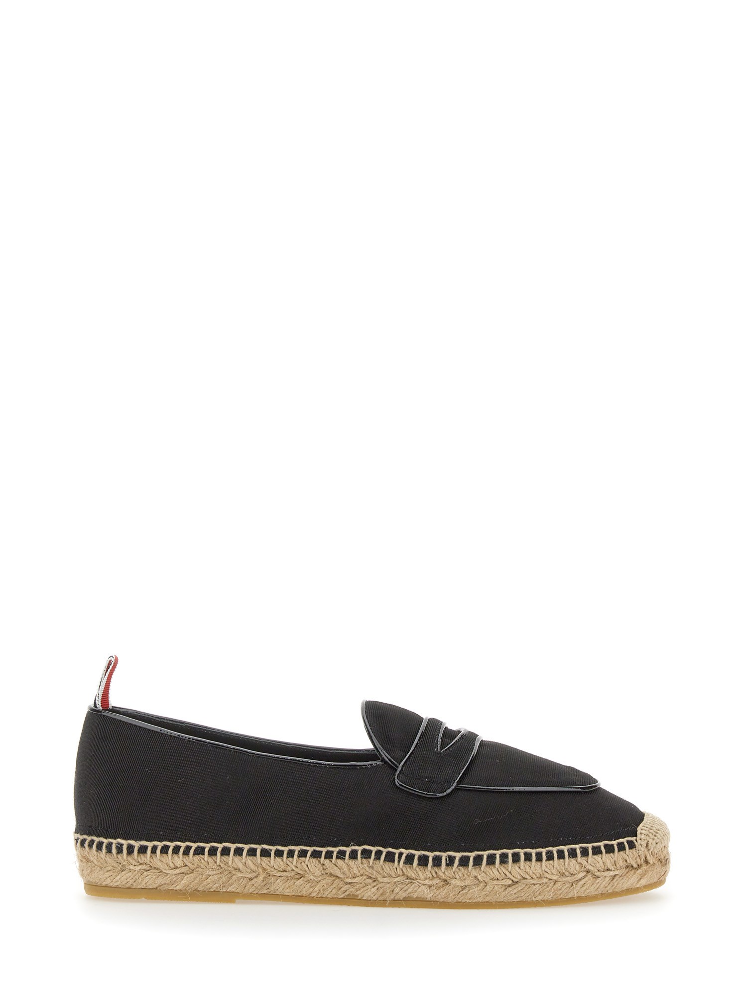 Shop Thom Browne Espadrille Penny Varsity In Black