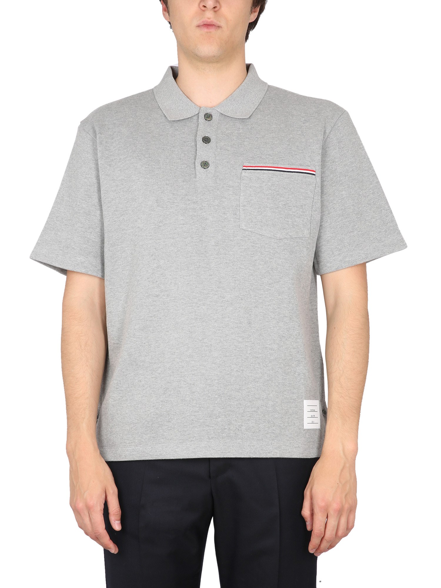 Thom Browne Cotton Polo In Grey