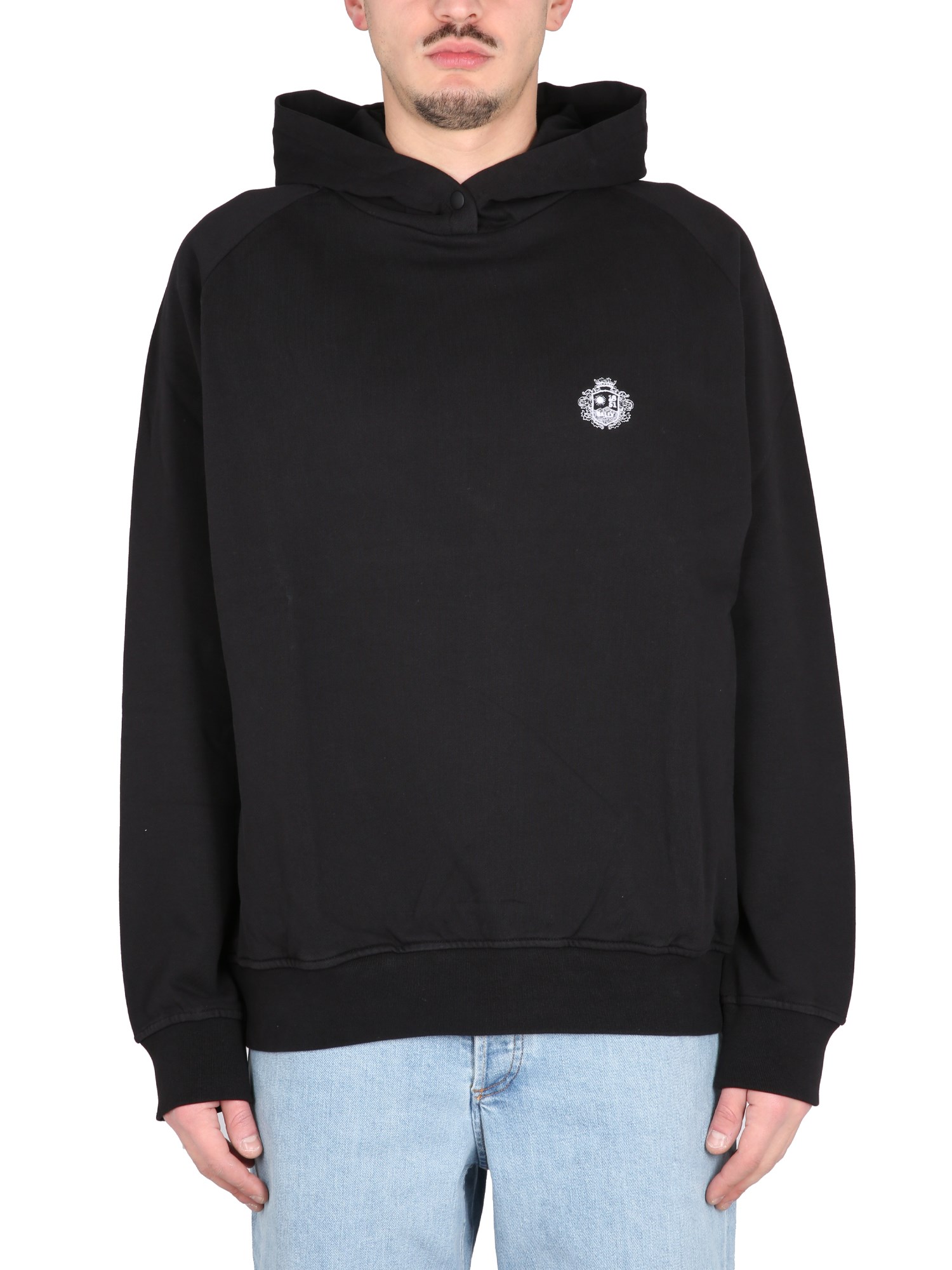 Shop Bally Curling St.moritz Bear Sweatshirt In Black