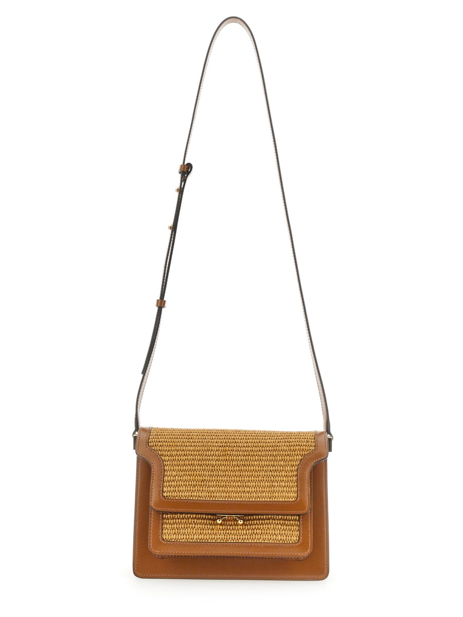 MARNI TRUNK SOFT MEDIUM LEATHER AND RAFFIA BAG Eleonora Bonucci