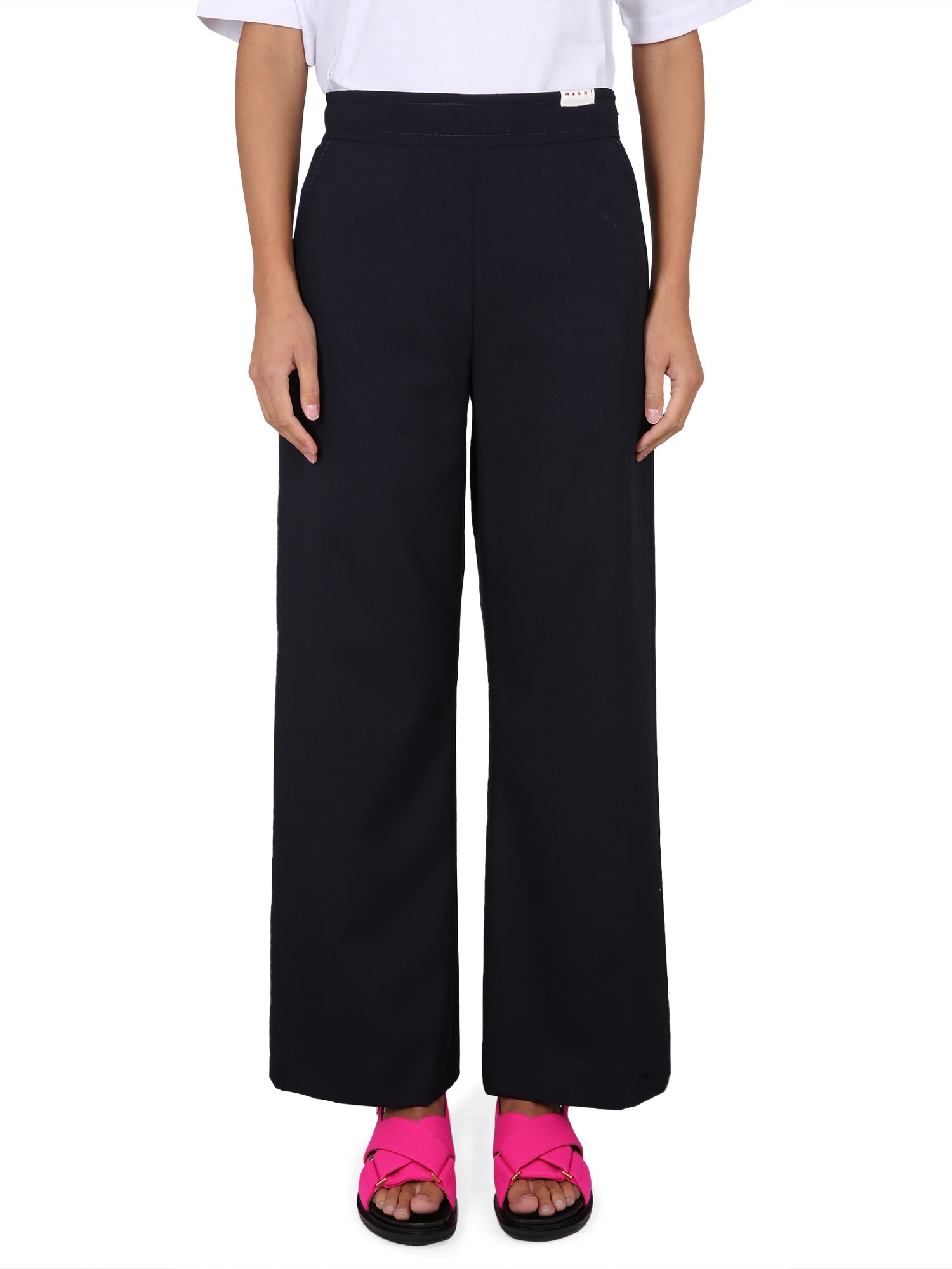 Shop Marni Flare Pant In Blue