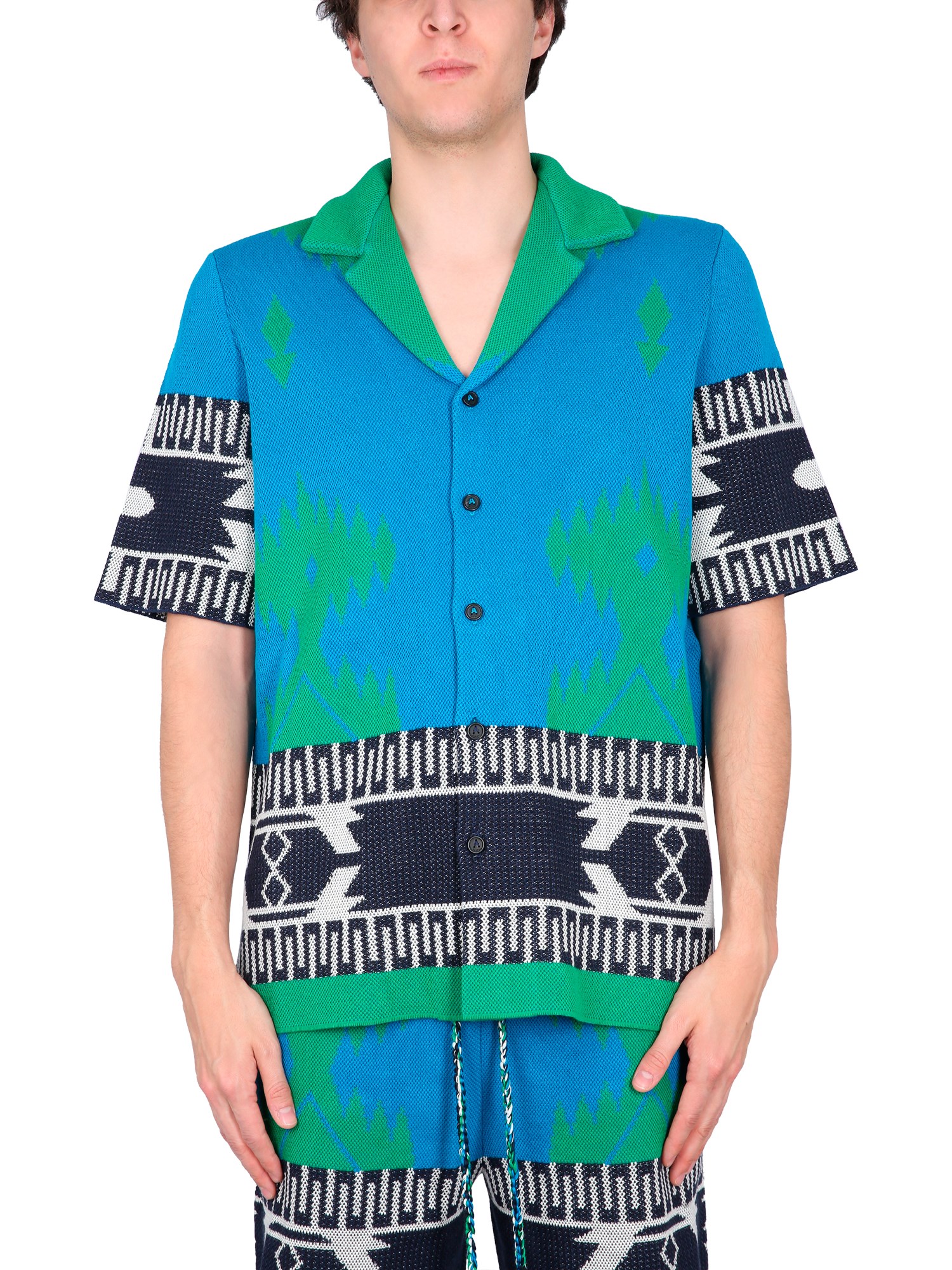 Shop Alanui Jacquard Shirt In Multicolour