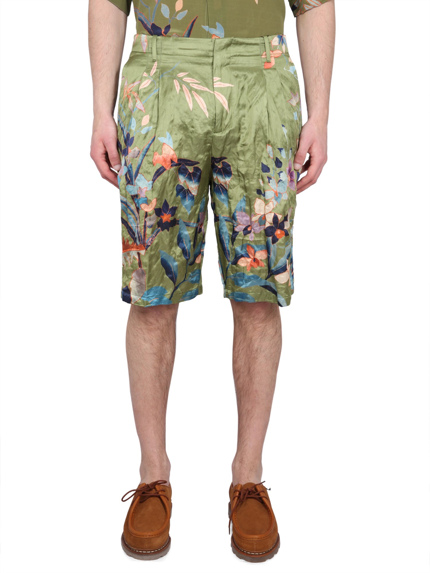 etro bermuda shorts with floral print