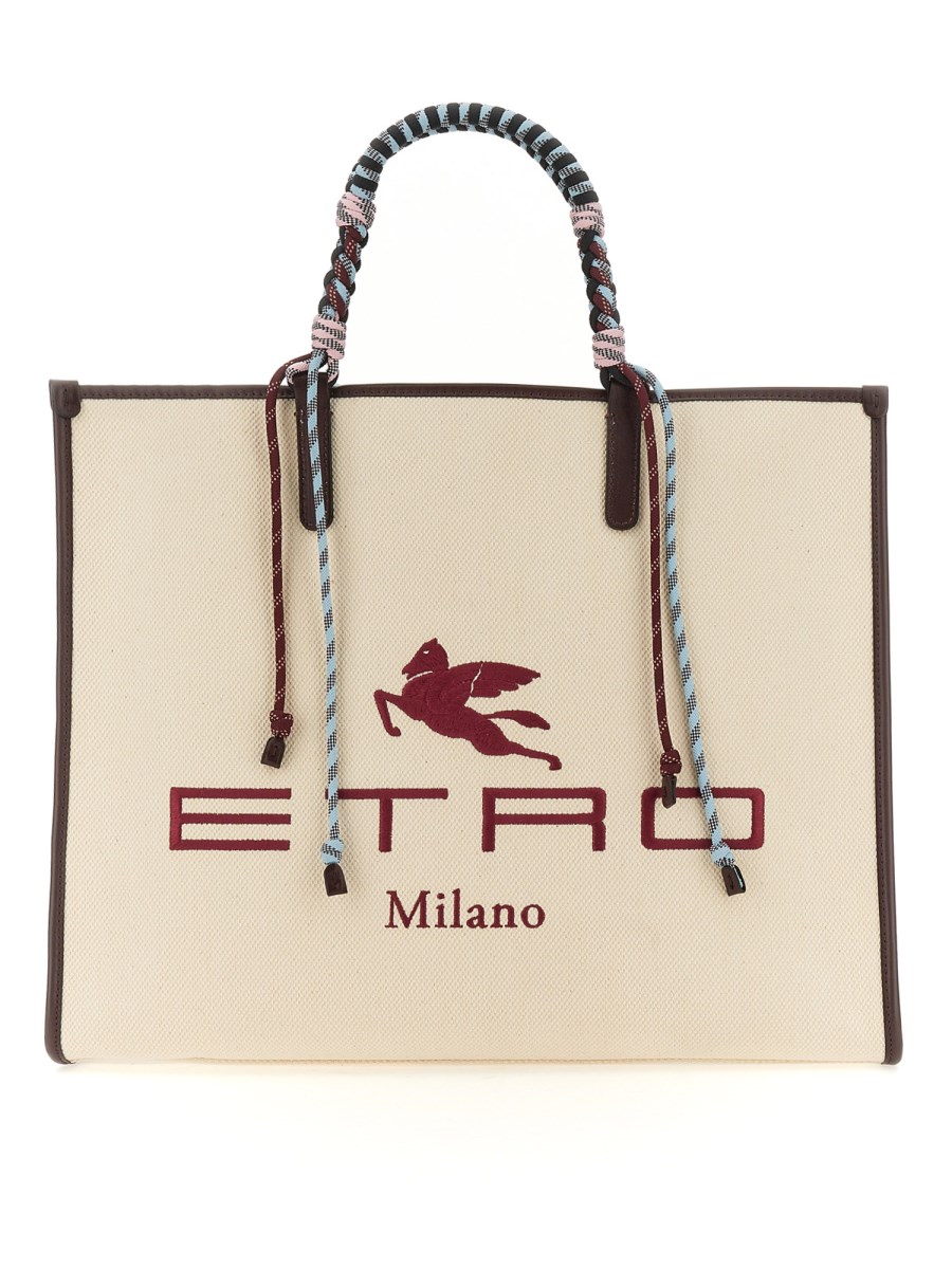 BORSA SHOPPER CON MANICI INTRECCIATI