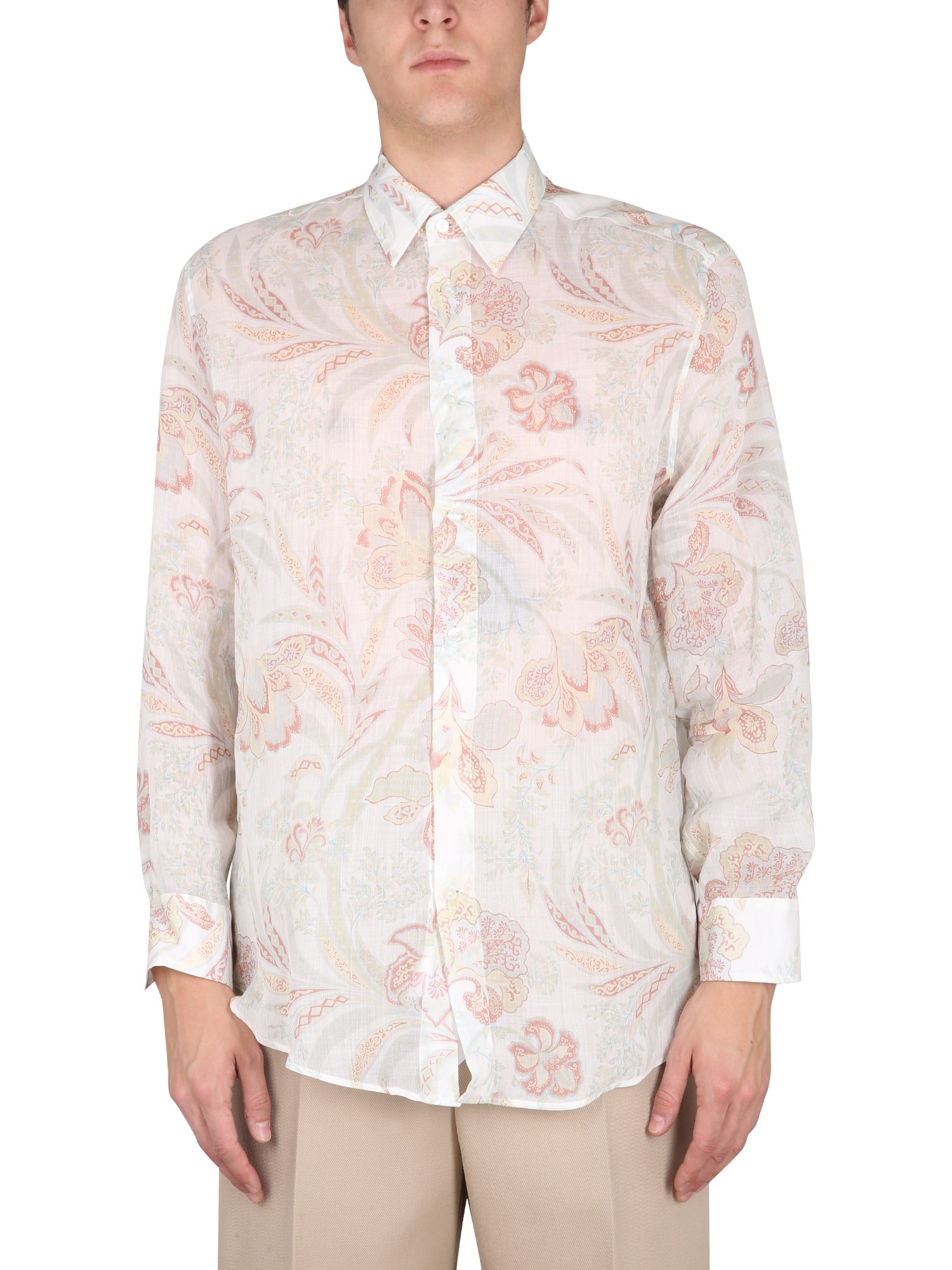etro paisley and flower print shirt