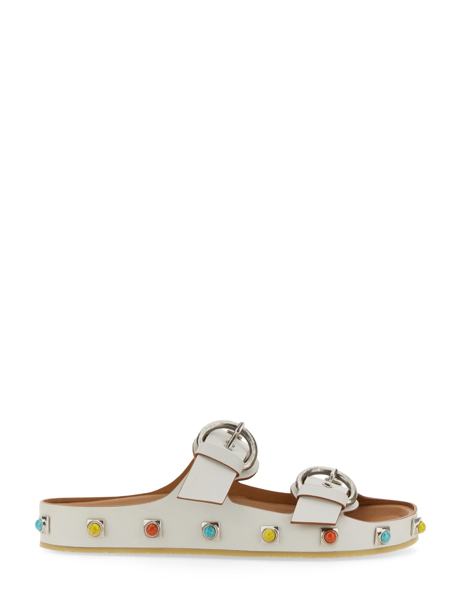 Etro Strappy Gemstone Sandals With Slip-on Style In White