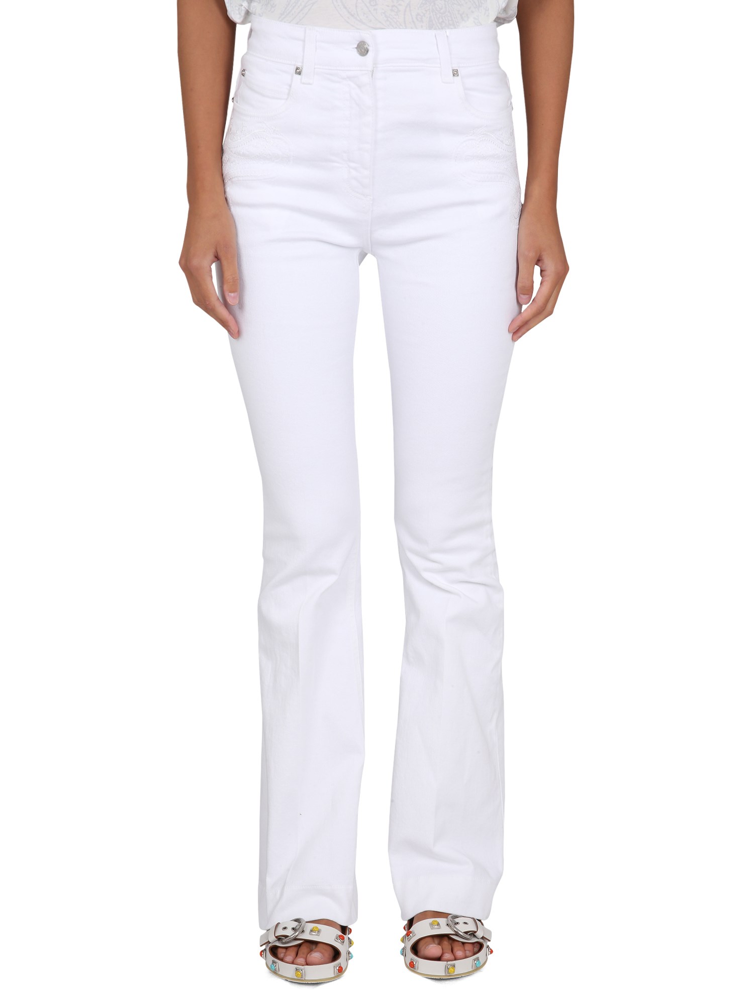 Etro Five-pocket Jeans With Fitted Silhouette In White