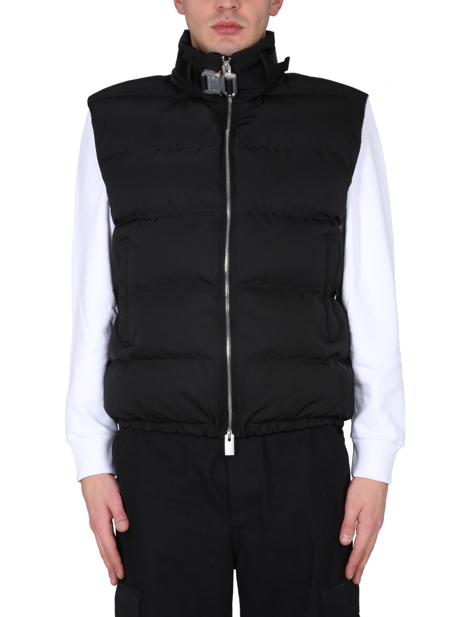 1017 ALYX 9SM - PADDED VEST WITH METAL BUCKLE NECK CLOSURE 